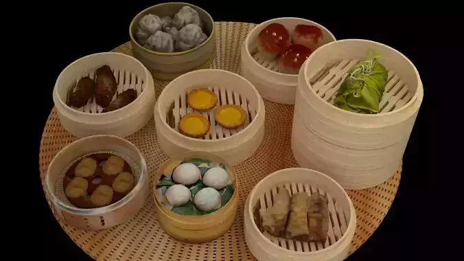 Chinese  dim sum bamboo steamer 