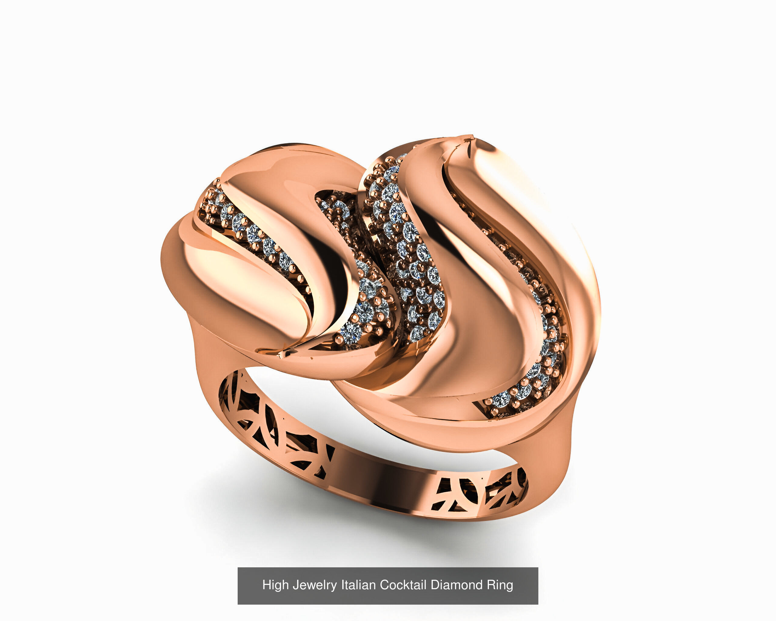 93 High Jewelry Italian Cocktail Diamond Ring  3D Model Collection_72