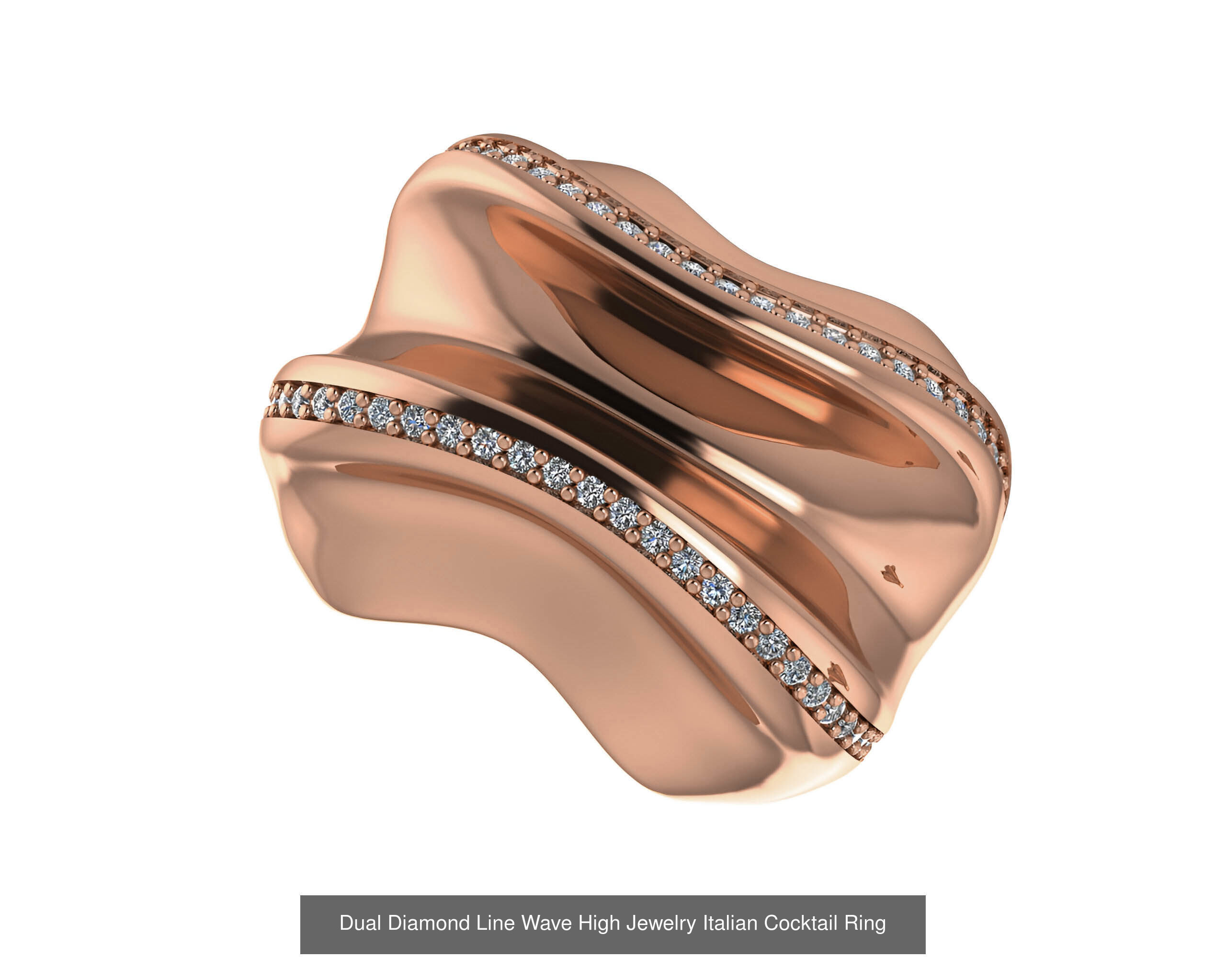 93 High Jewelry Italian Cocktail Diamond Ring  3D Model Collection_52
