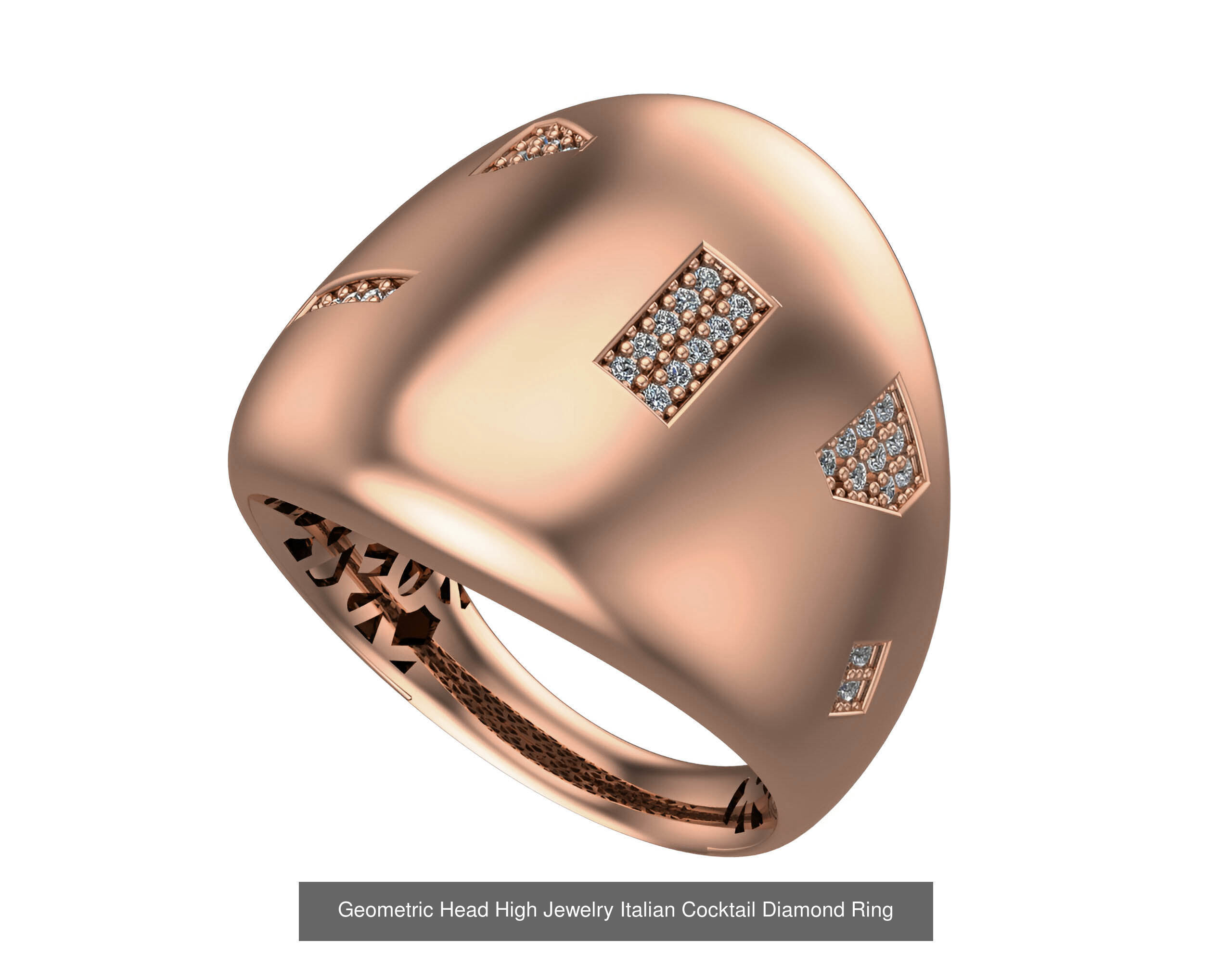 93 High Jewelry Italian Cocktail Diamond Ring  3D Model Collection_43