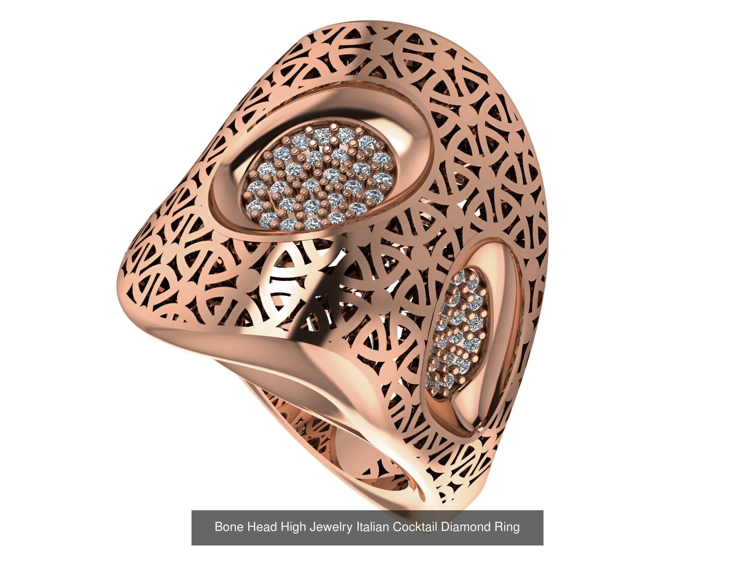 93 High Jewelry Italian Cocktail Diamond Ring  3D Model Collection_40