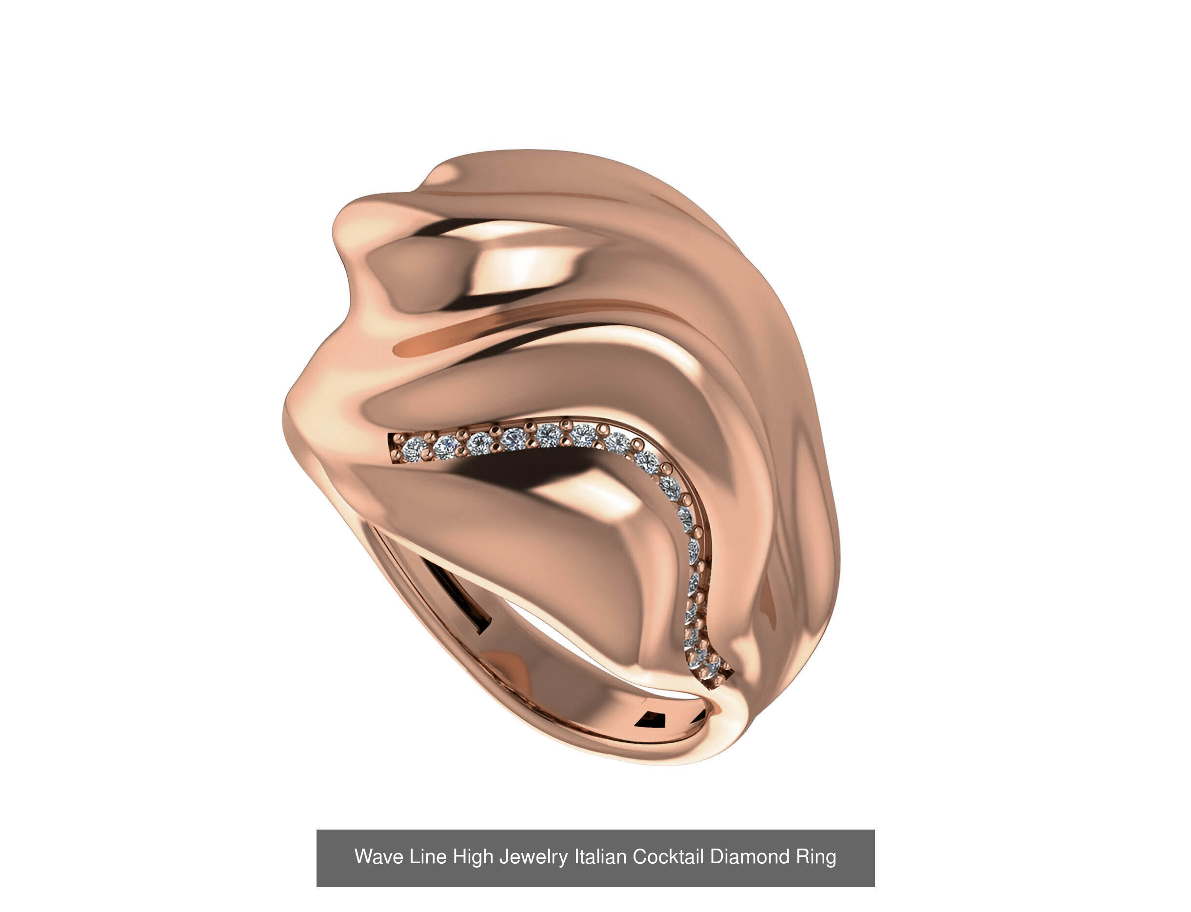93 High Jewelry Italian Cocktail Diamond Ring  3D Model Collection_53
