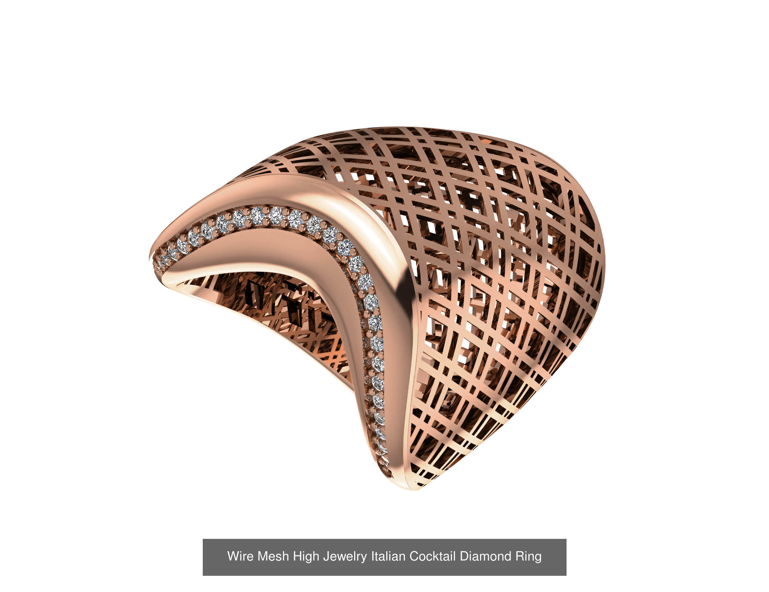93 High Jewelry Italian Cocktail Diamond Ring  3D Model Collection_42