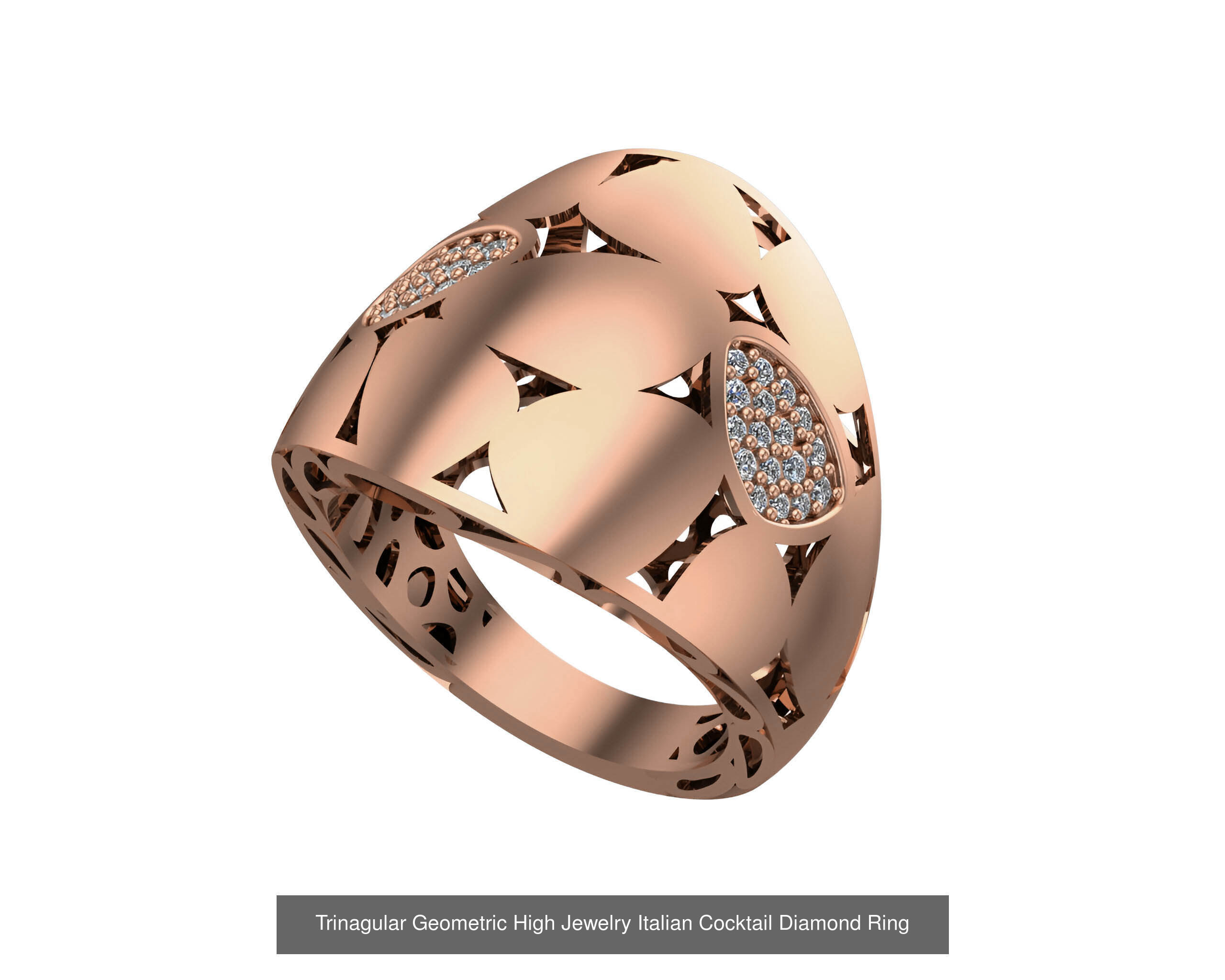 93 High Jewelry Italian Cocktail Diamond Ring  3D Model Collection_22