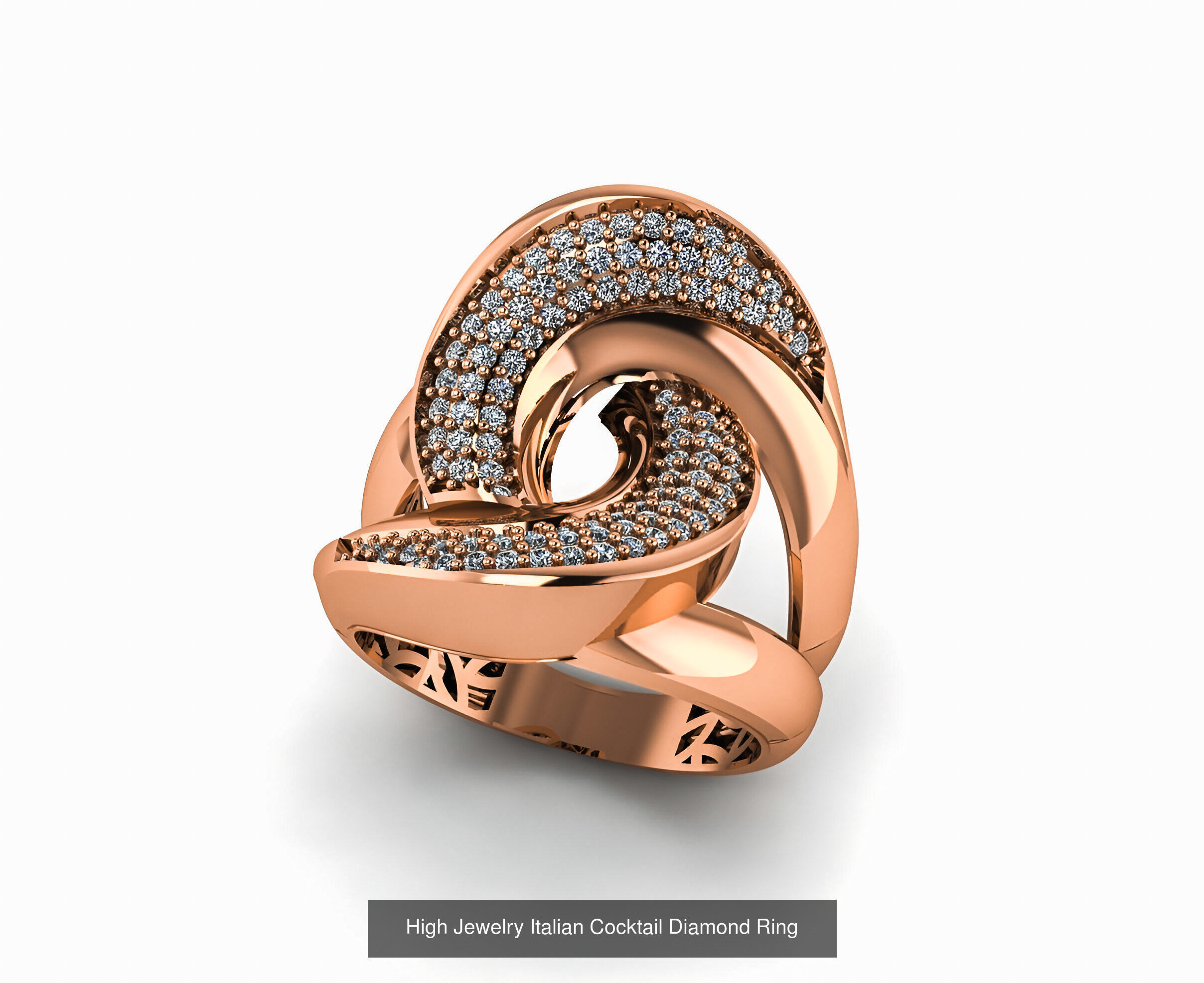 93 High Jewelry Italian Cocktail Diamond Ring  3D Model Collection_86