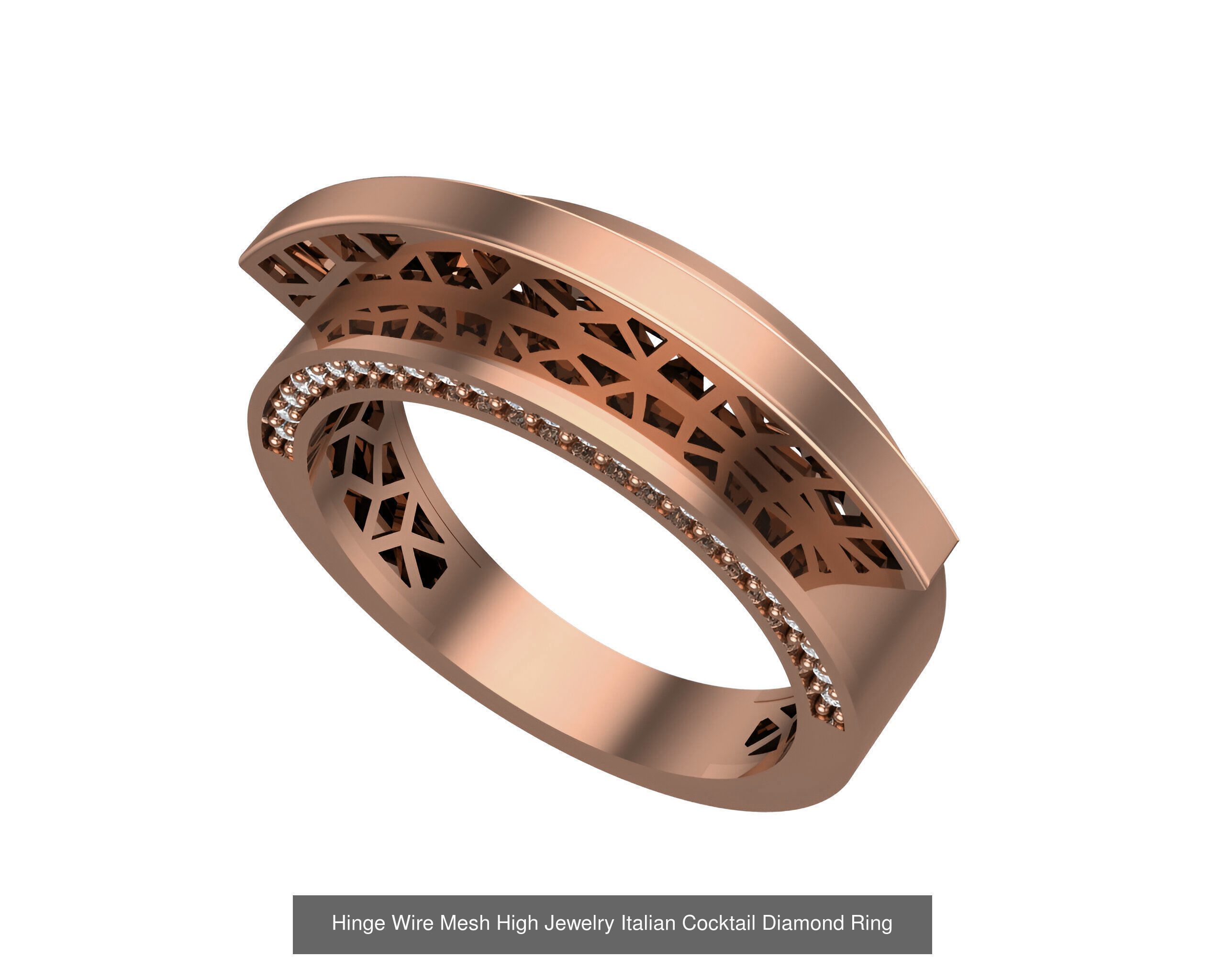 93 High Jewelry Italian Cocktail Diamond Ring  3D Model Collection_18