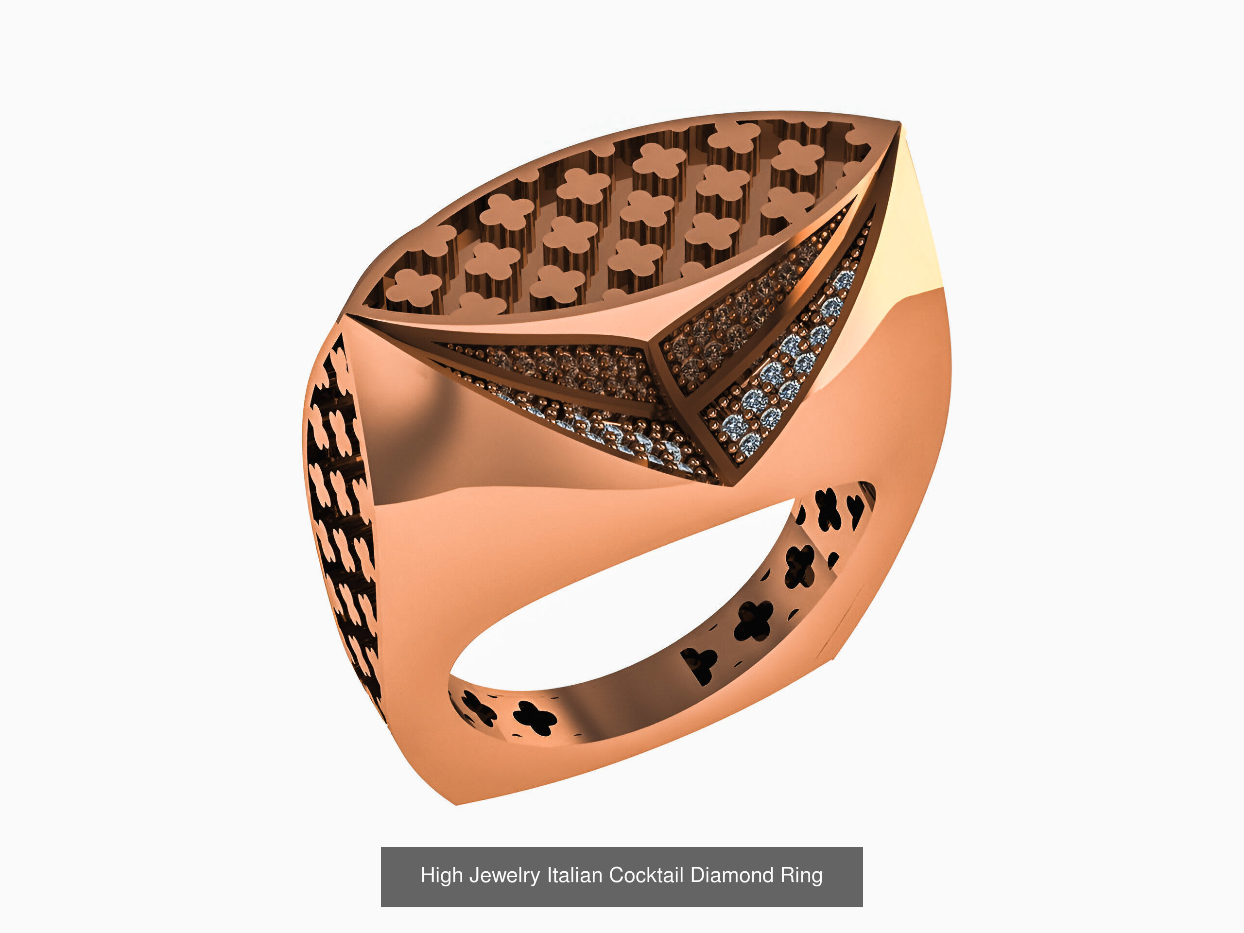 93 High Jewelry Italian Cocktail Diamond Ring  3D Model Collection_58