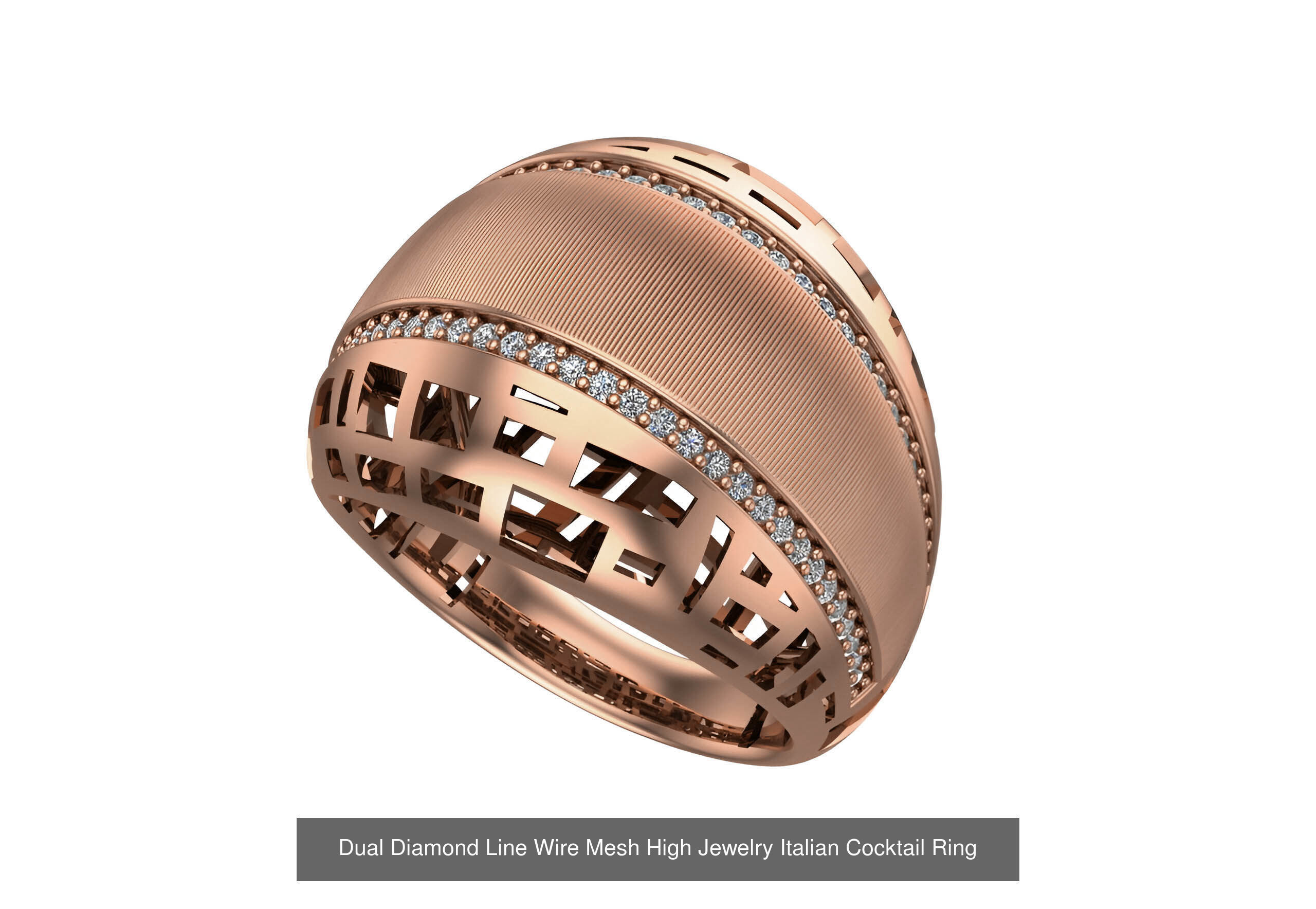 93 High Jewelry Italian Cocktail Diamond Ring  3D Model Collection_25