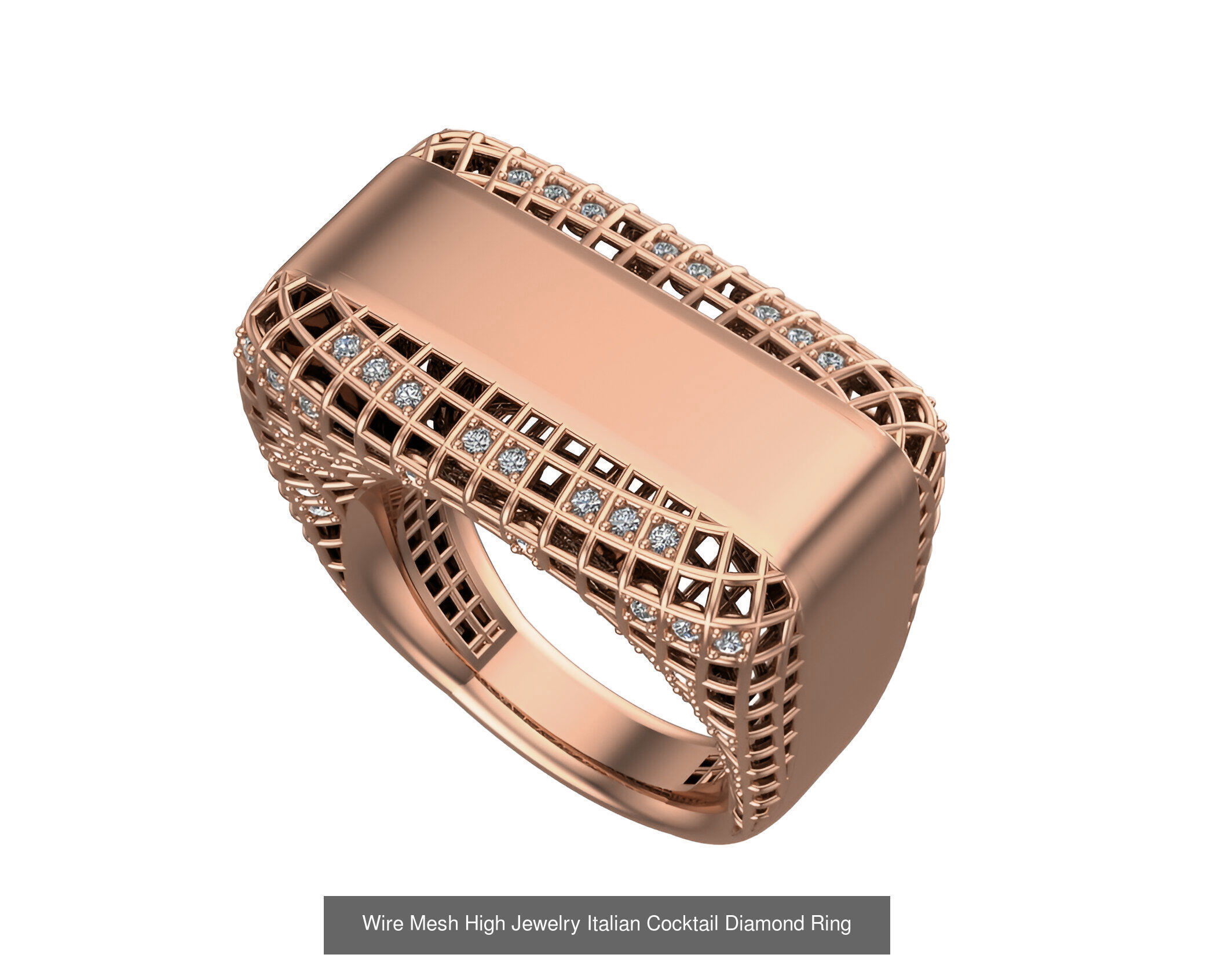 93 High Jewelry Italian Cocktail Diamond Ring  3D Model Collection_17