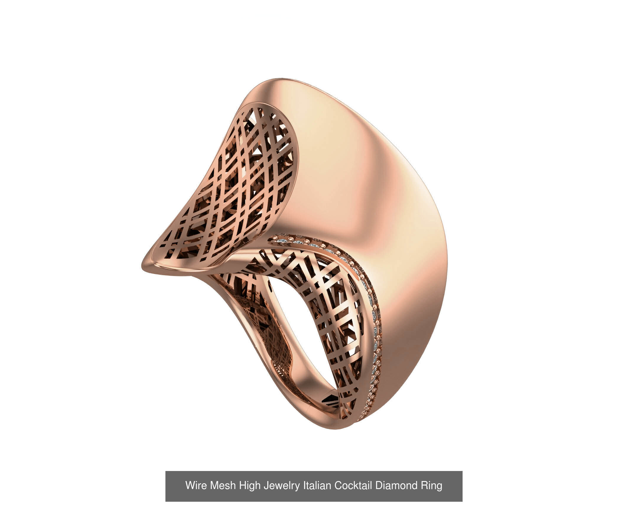 93 High Jewelry Italian Cocktail Diamond Ring  3D Model Collection_46