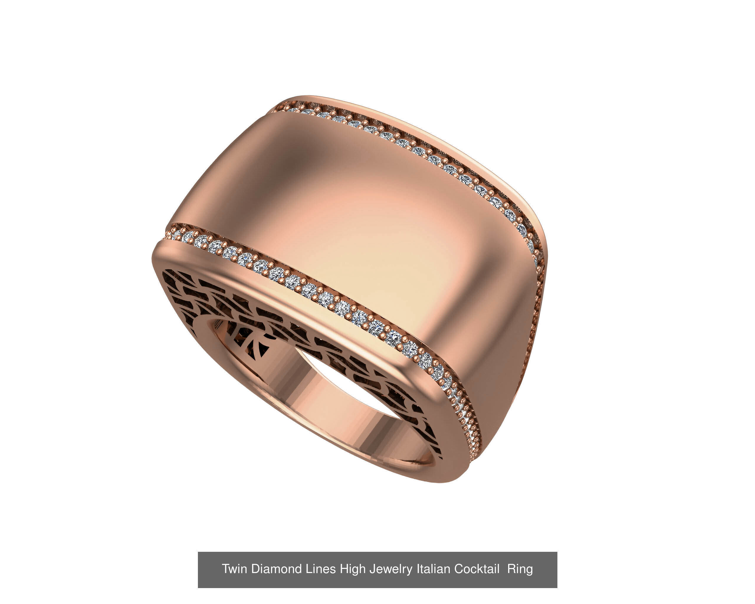93 High Jewelry Italian Cocktail Diamond Ring  3D Model Collection_23
