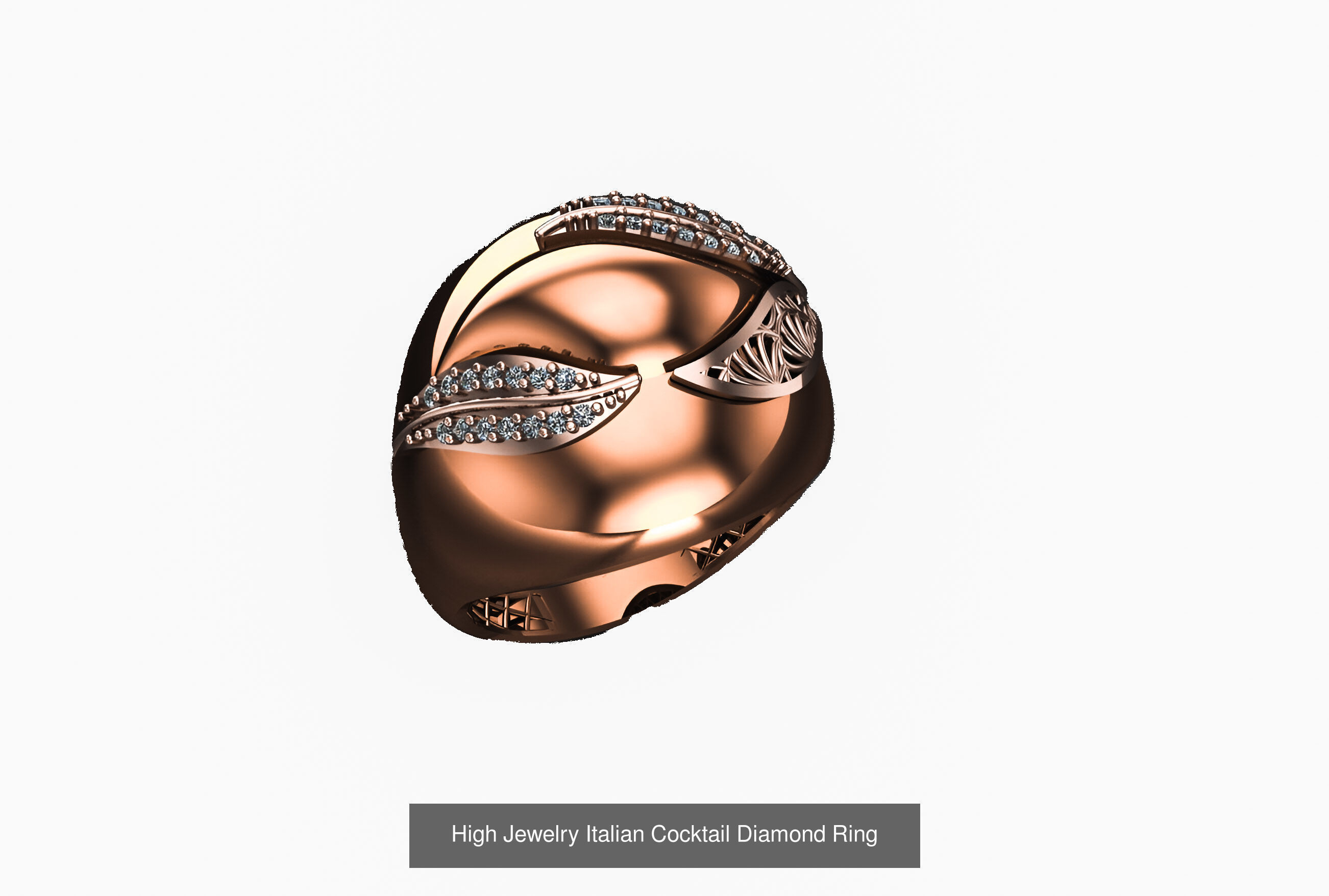 93 High Jewelry Italian Cocktail Diamond Ring  3D Model Collection_68