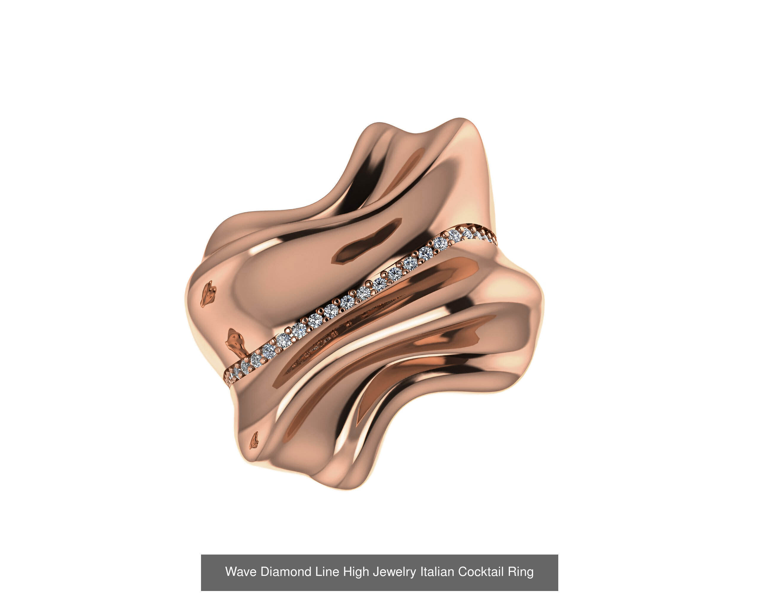 93 High Jewelry Italian Cocktail Diamond Ring  3D Model Collection_51