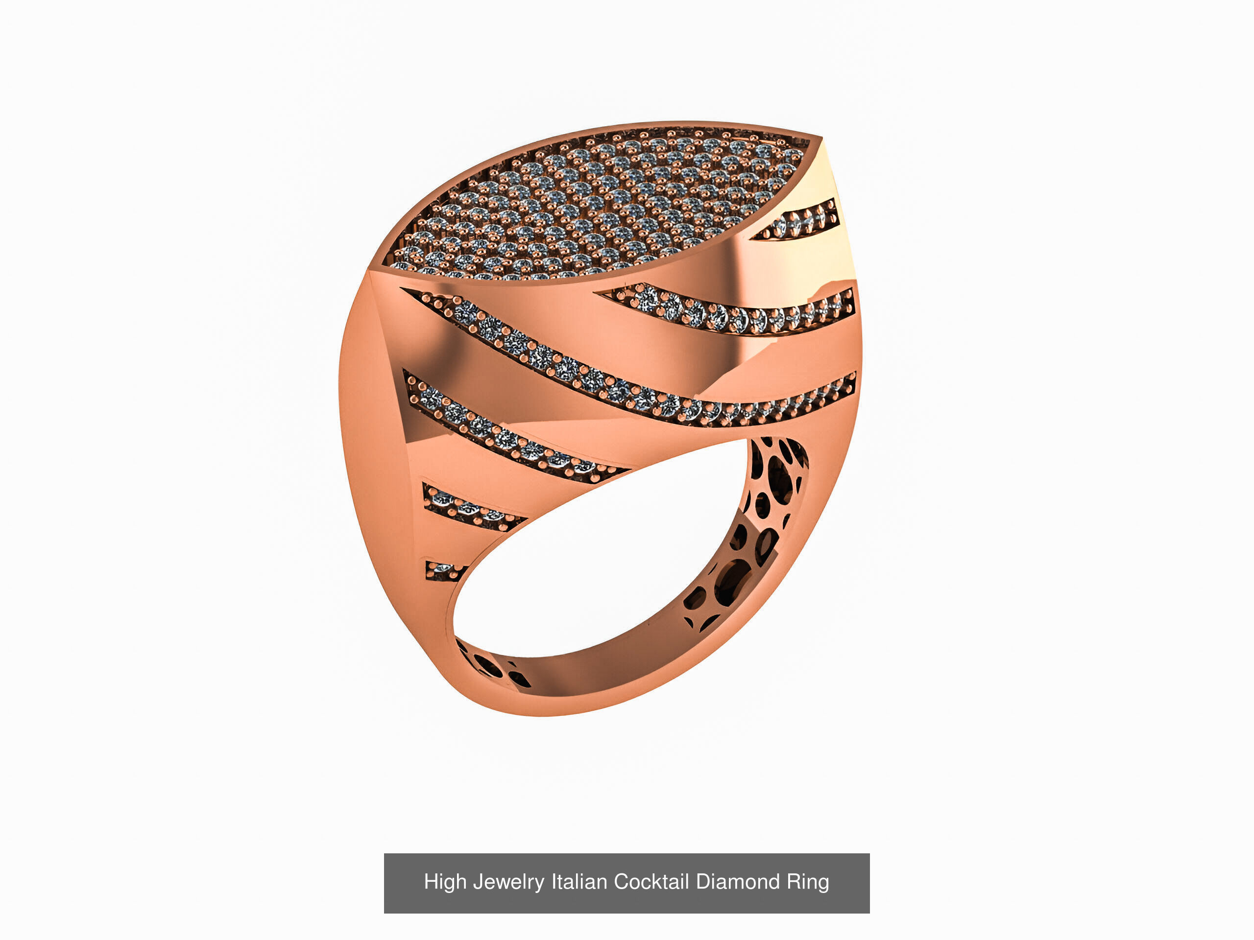 93 High Jewelry Italian Cocktail Diamond Ring  3D Model Collection_66