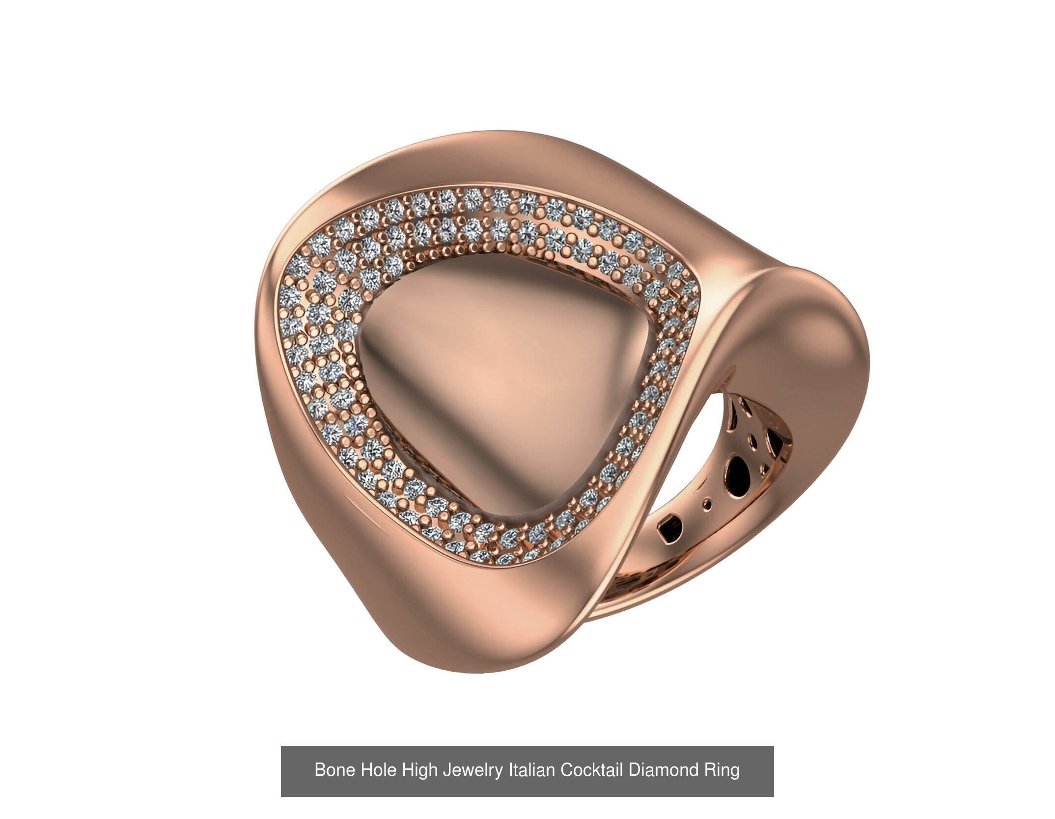 93 High Jewelry Italian Cocktail Diamond Ring  3D Model Collection_45