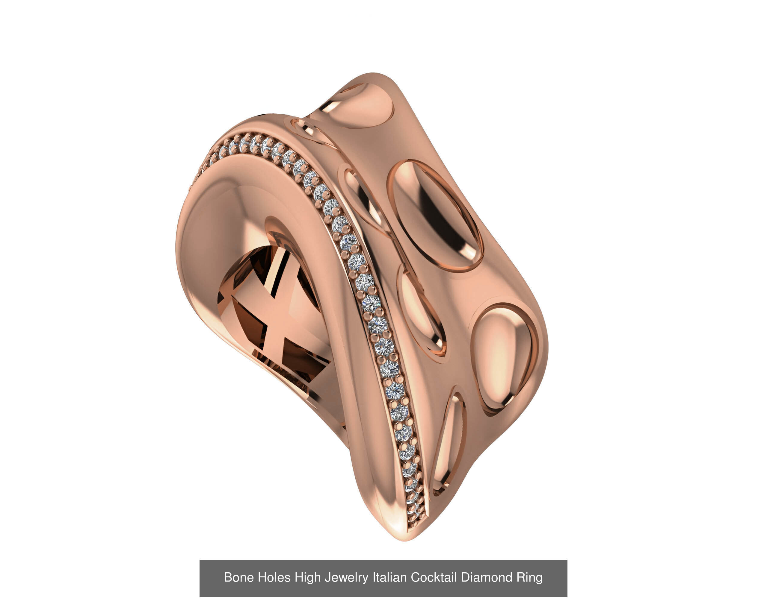 93 High Jewelry Italian Cocktail Diamond Ring  3D Model Collection_37