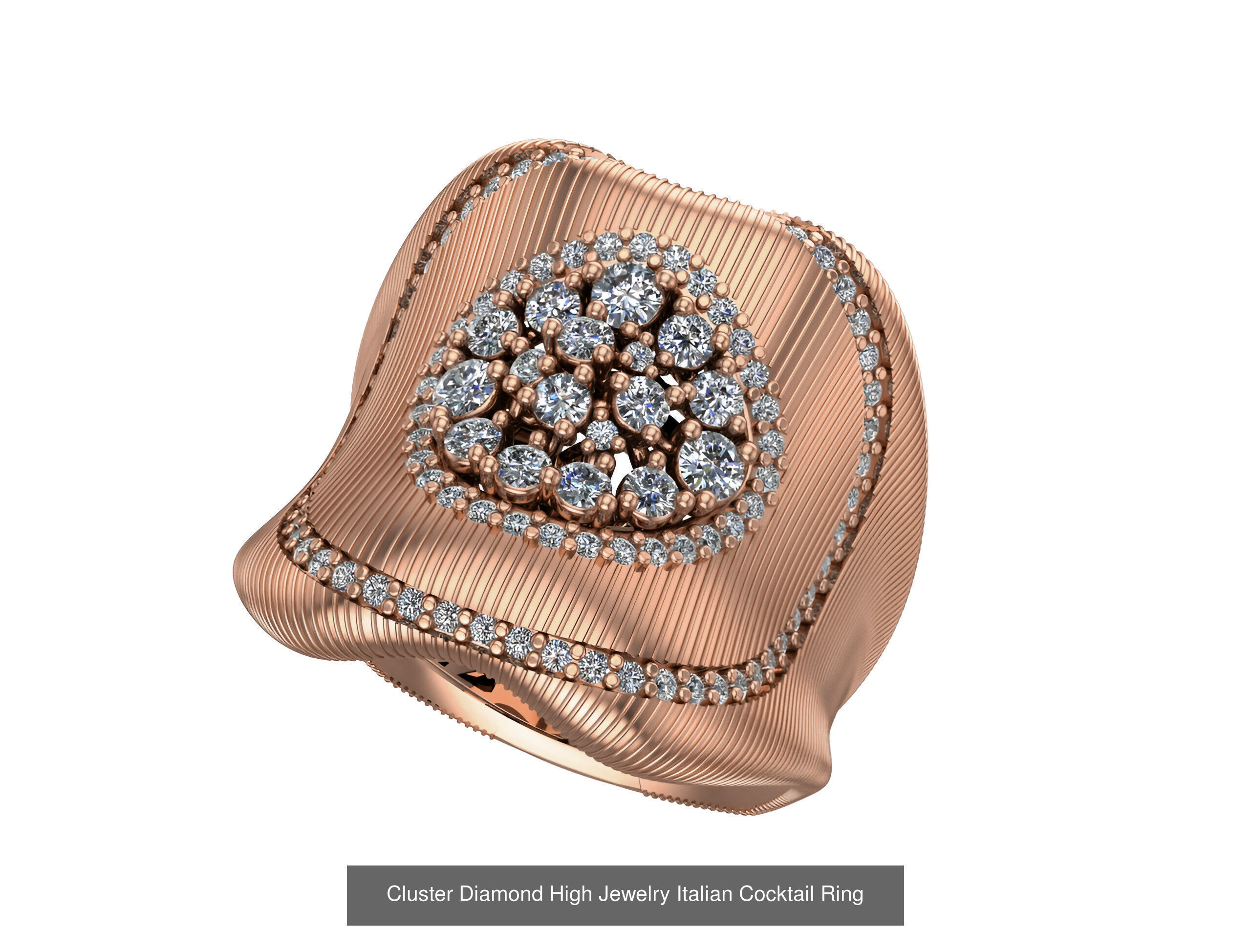 93 High Jewelry Italian Cocktail Diamond Ring  3D Model Collection_15