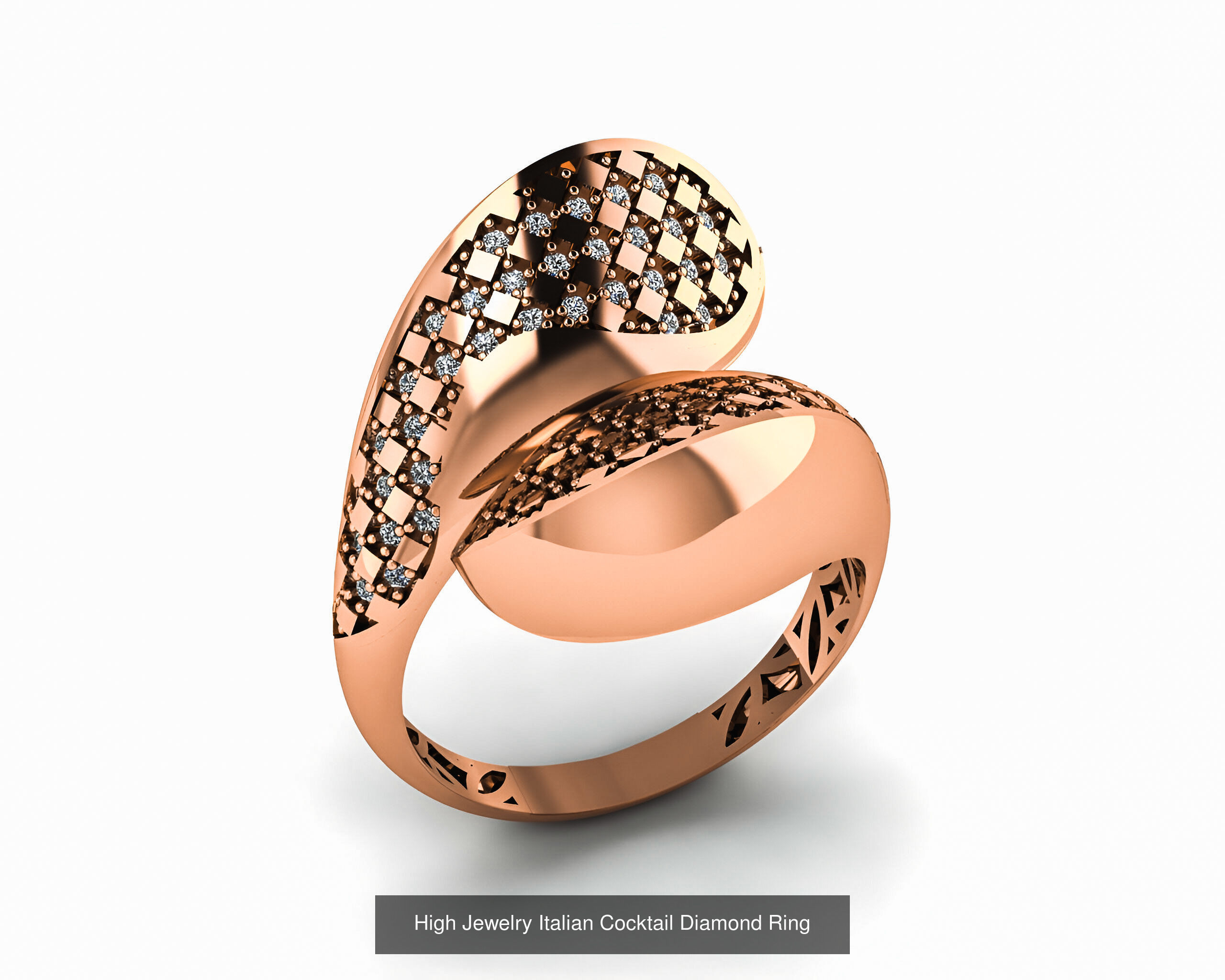 93 High Jewelry Italian Cocktail Diamond Ring  3D Model Collection_75