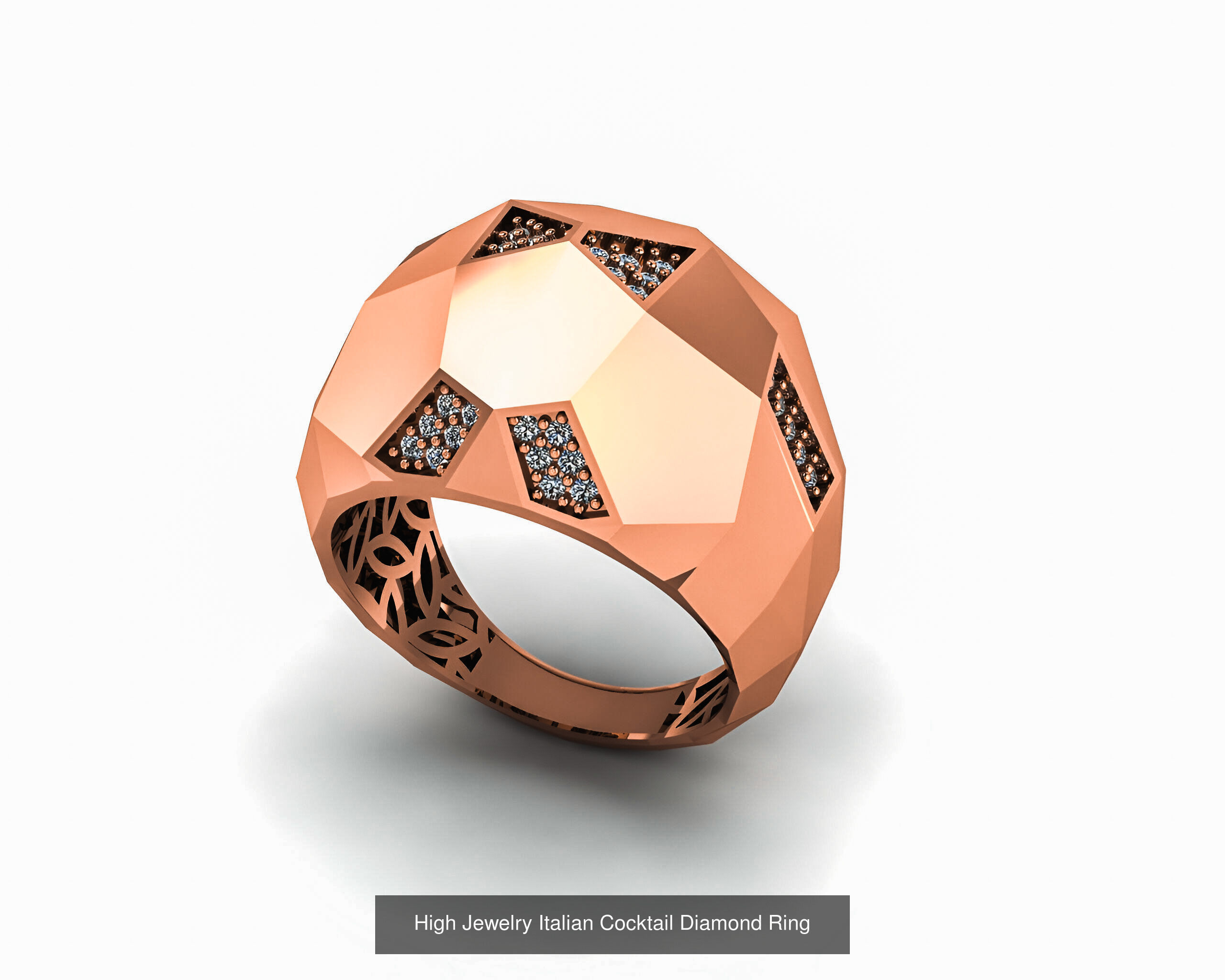 93 High Jewelry Italian Cocktail Diamond Ring  3D Model Collection_81