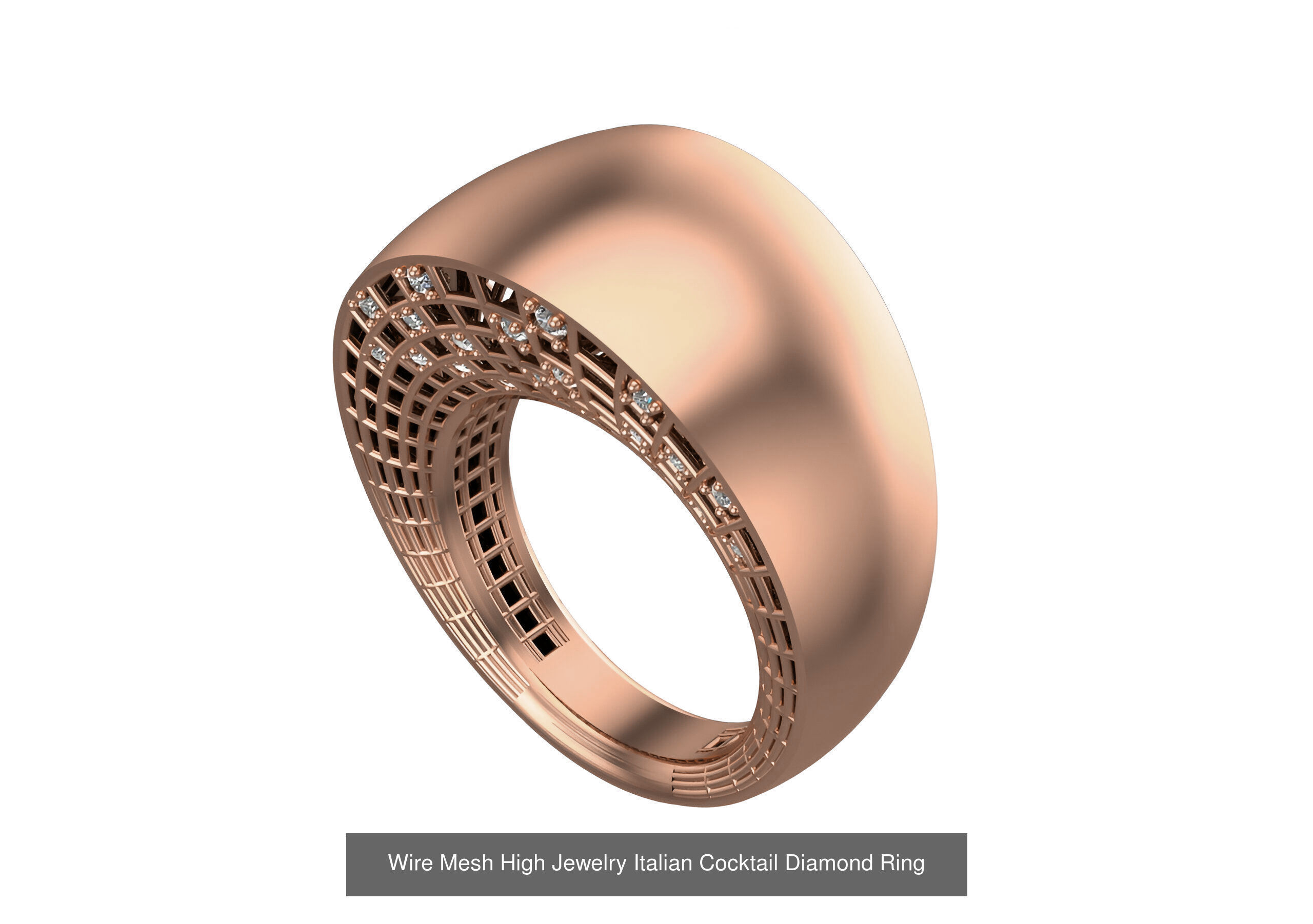 93 High Jewelry Italian Cocktail Diamond Ring  3D Model Collection_16