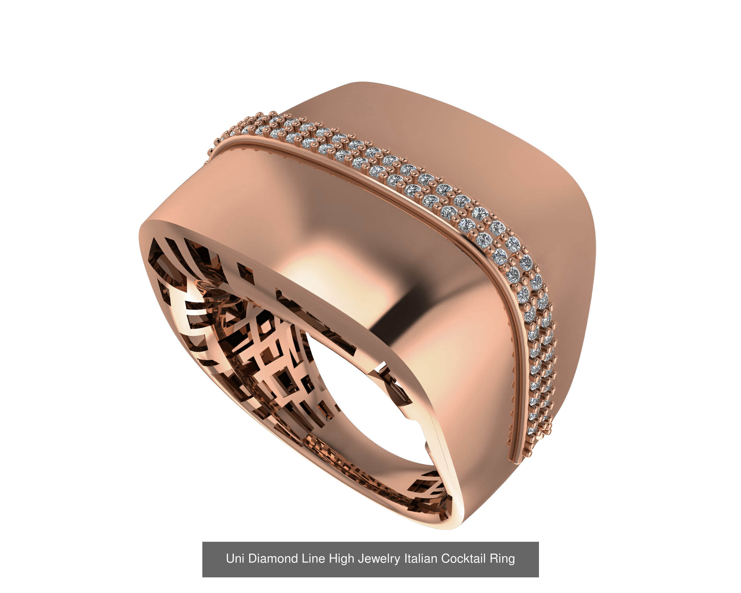 93 High Jewelry Italian Cocktail Diamond Ring  3D Model Collection_54