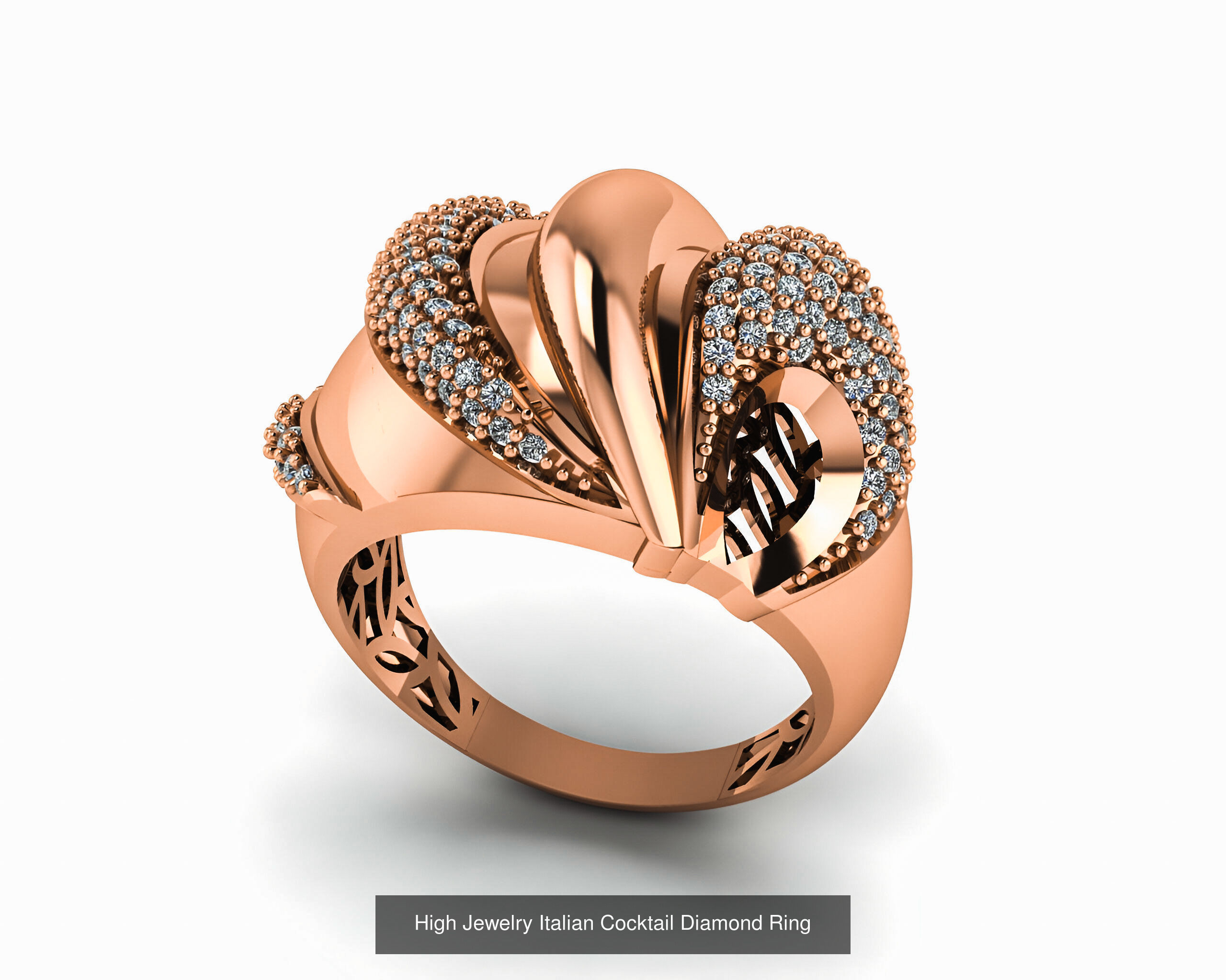 93 High Jewelry Italian Cocktail Diamond Ring  3D Model Collection_74