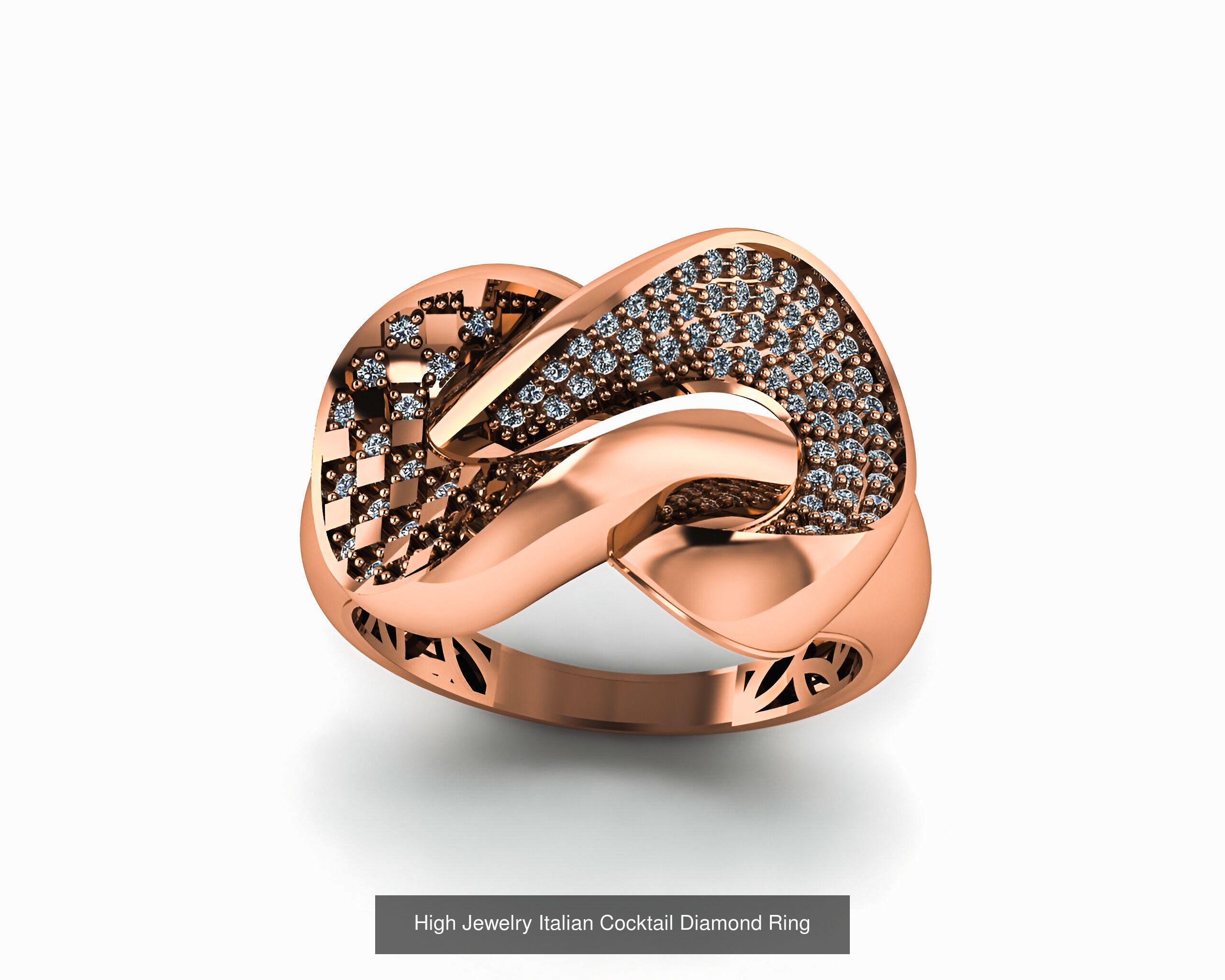 93 High Jewelry Italian Cocktail Diamond Ring  3D Model Collection_77