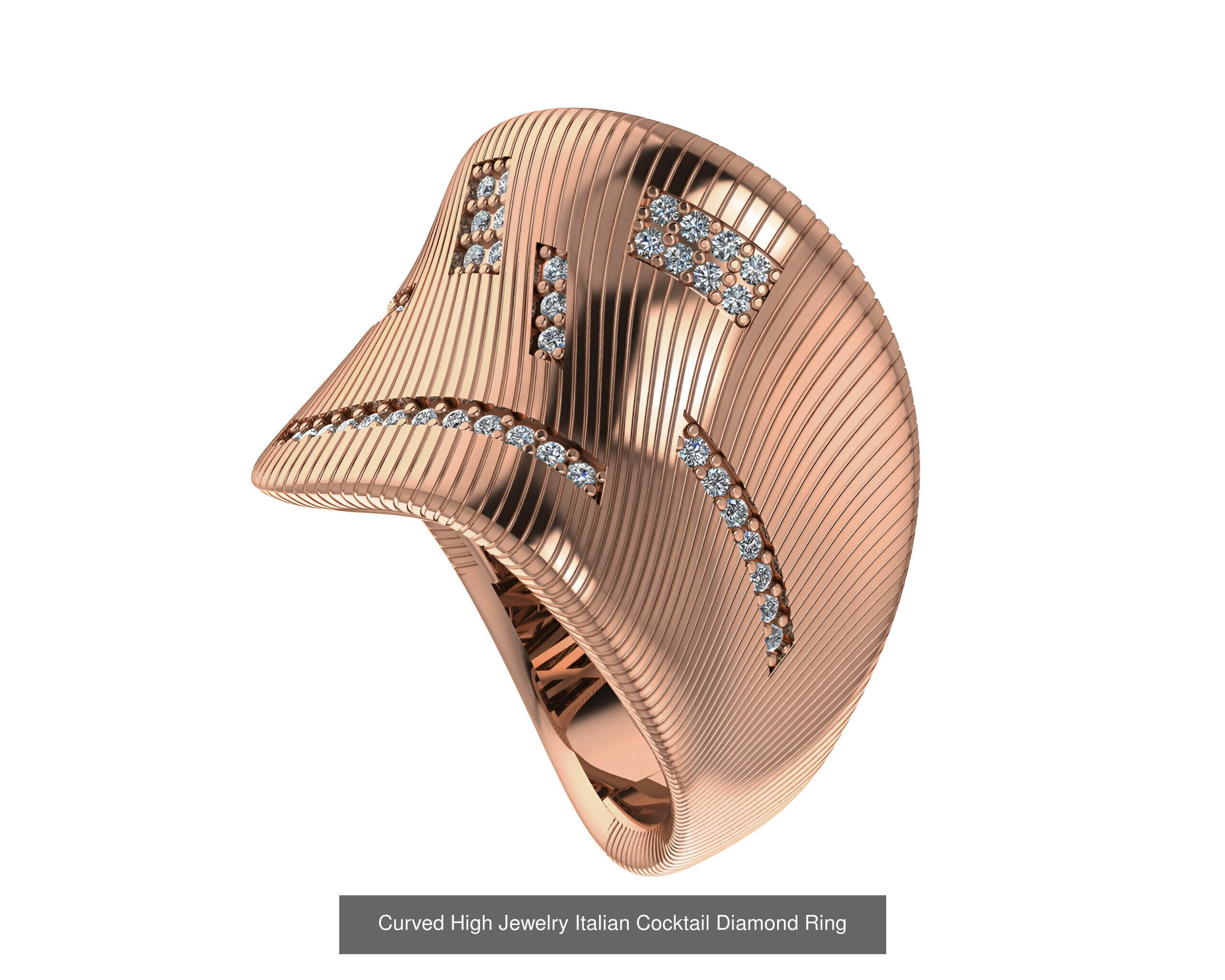 93 High Jewelry Italian Cocktail Diamond Ring  3D Model Collection_27