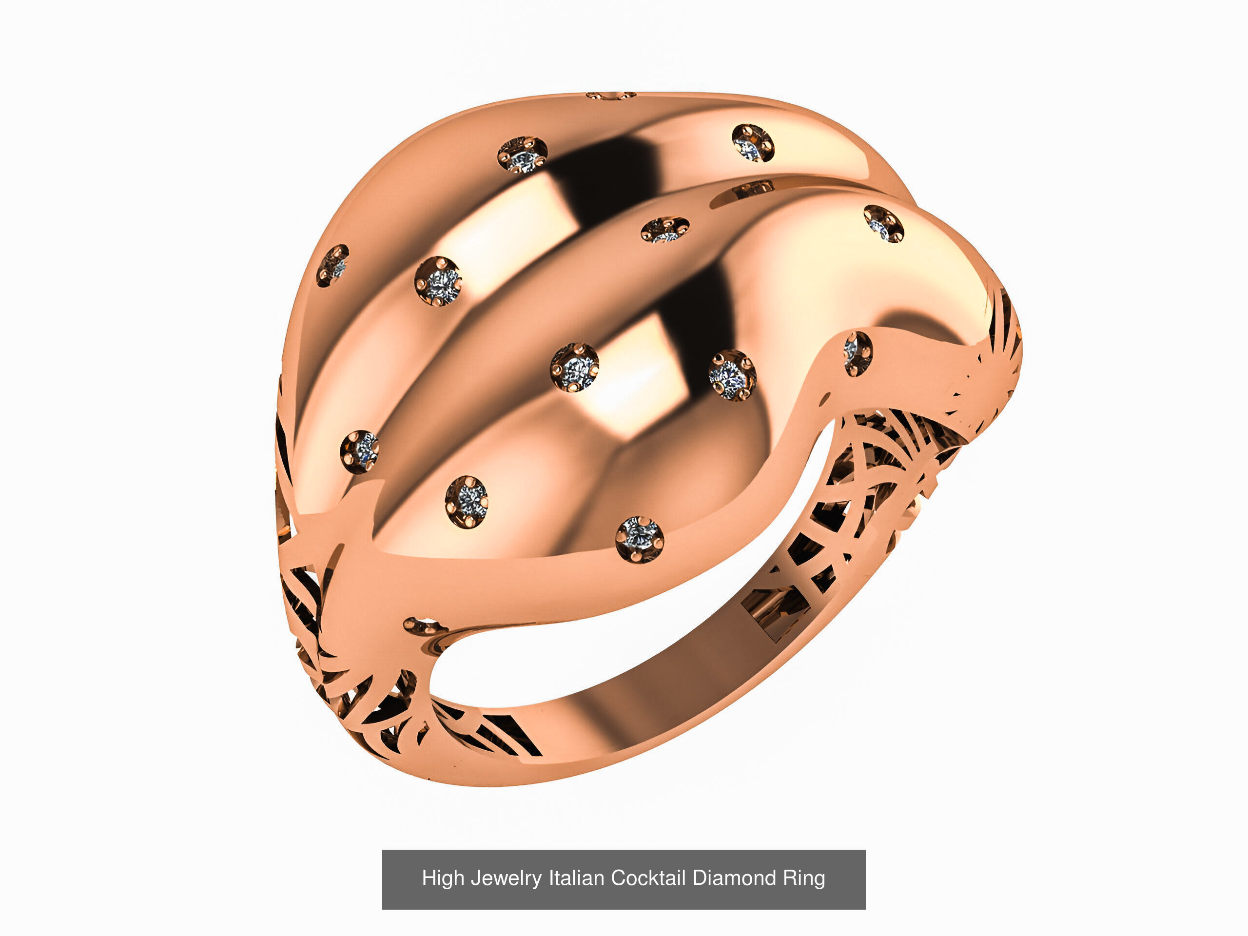 93 High Jewelry Italian Cocktail Diamond Ring  3D Model Collection_60
