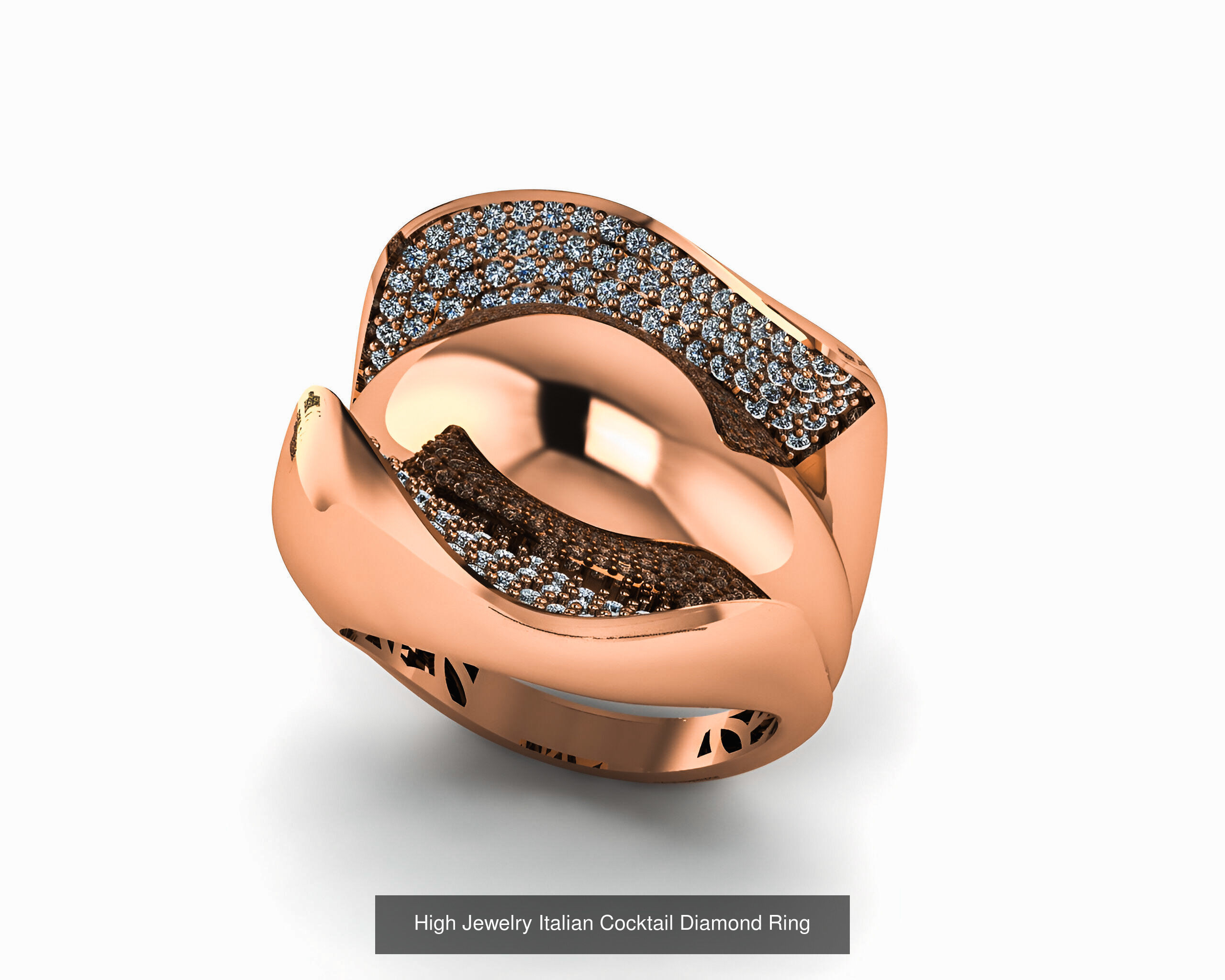 93 High Jewelry Italian Cocktail Diamond Ring  3D Model Collection_76