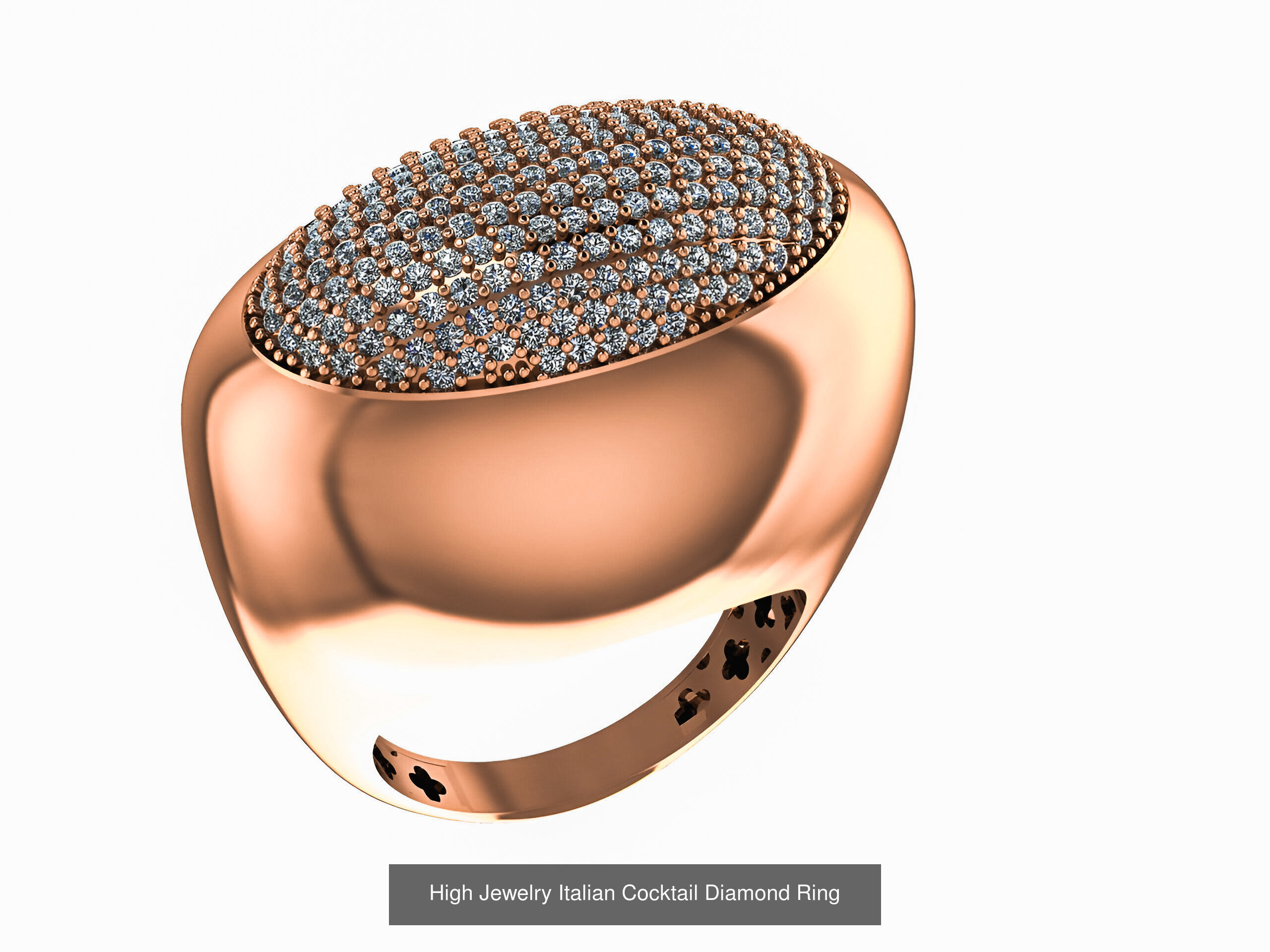 93 High Jewelry Italian Cocktail Diamond Ring  3D Model Collection_61