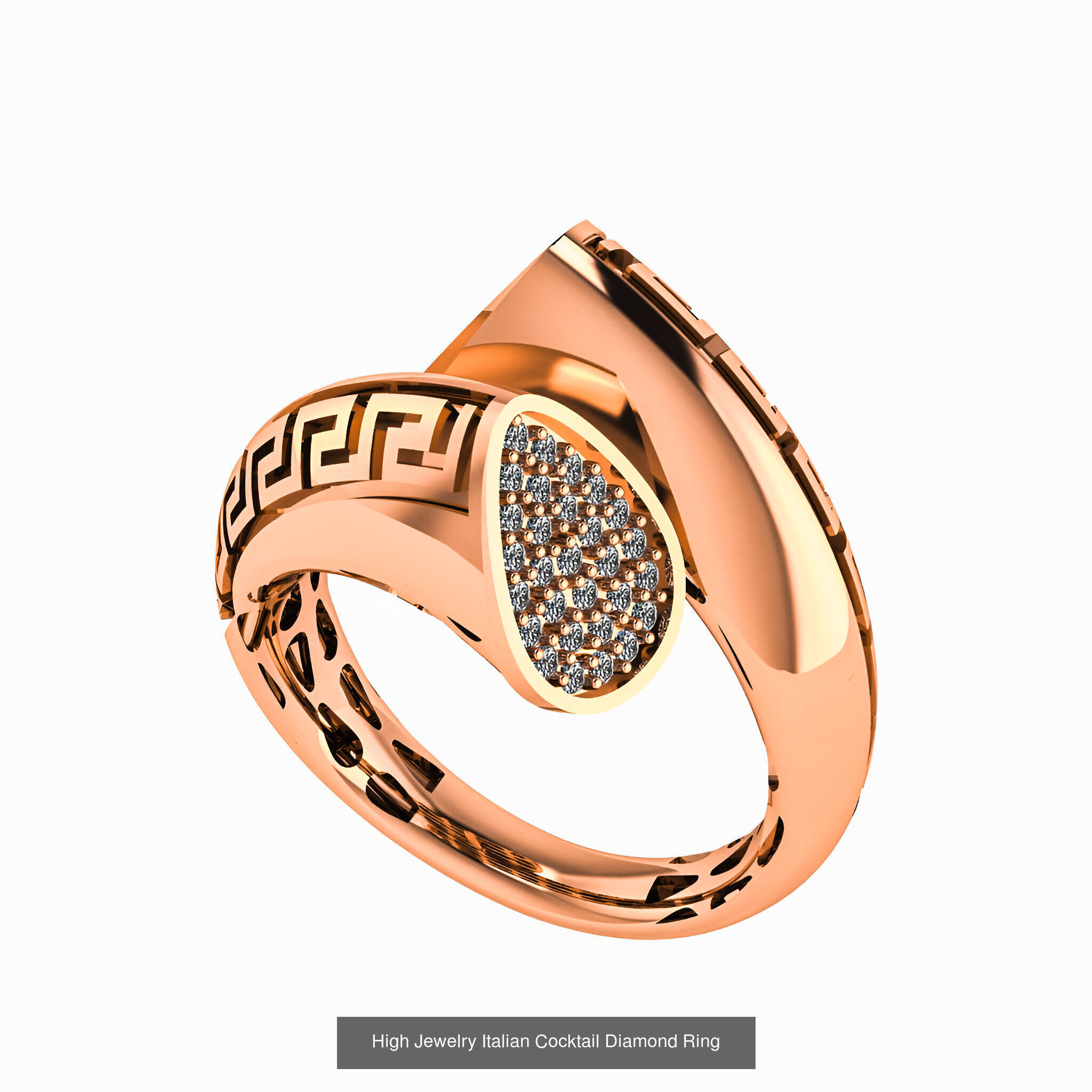 93 High Jewelry Italian Cocktail Diamond Ring  3D Model Collection_87
