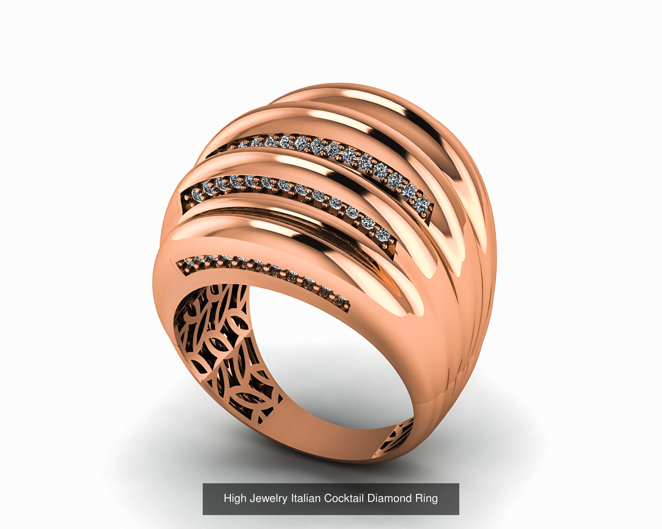 93 High Jewelry Italian Cocktail Diamond Ring  3D Model Collection_80