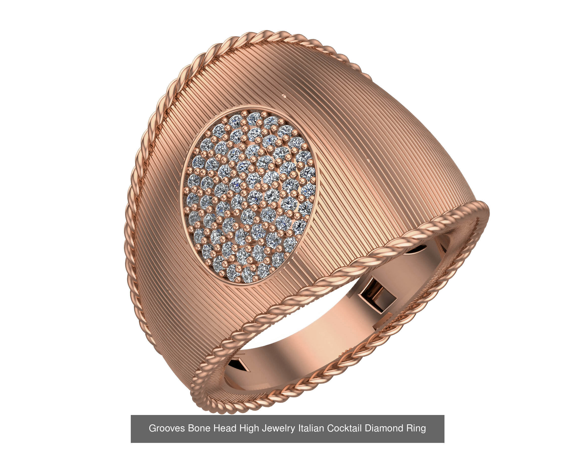 93 High Jewelry Italian Cocktail Diamond Ring  3D Model Collection_44