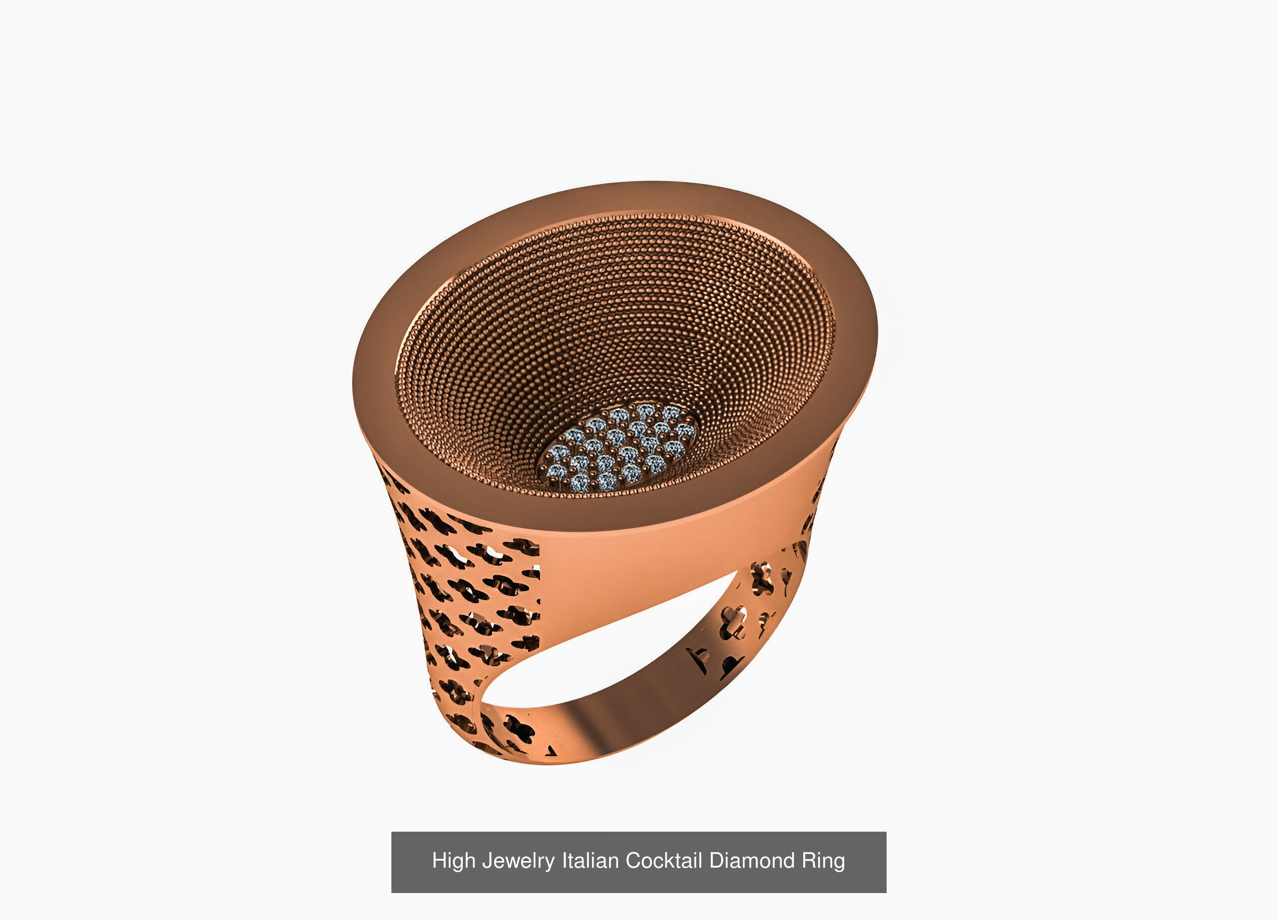 93 High Jewelry Italian Cocktail Diamond Ring  3D Model Collection_65