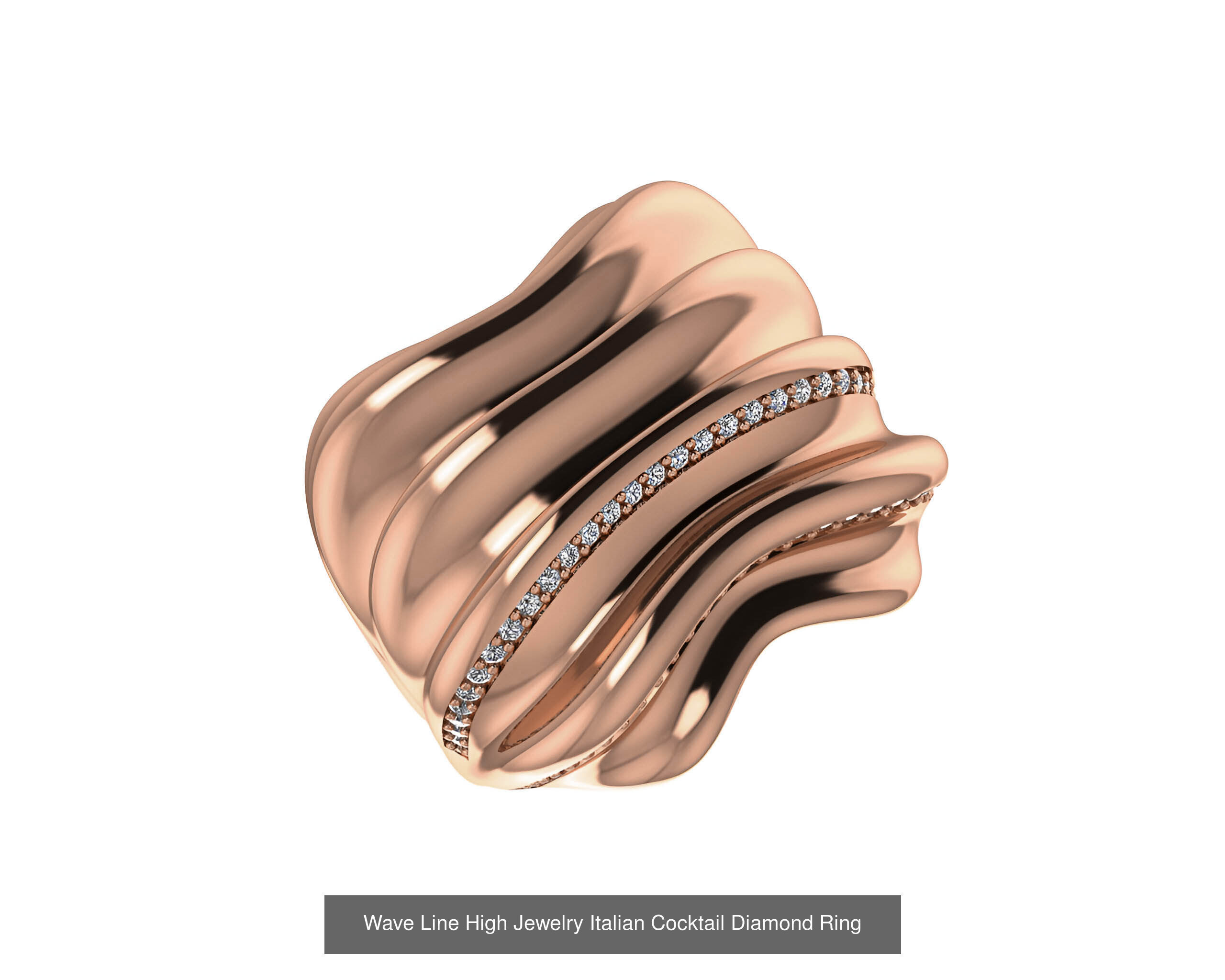 93 High Jewelry Italian Cocktail Diamond Ring  3D Model Collection_49