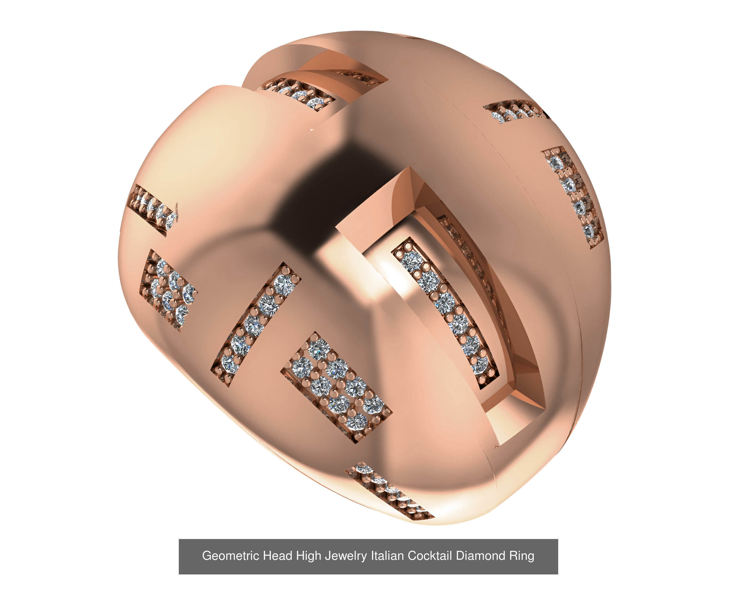 93 High Jewelry Italian Cocktail Diamond Ring  3D Model Collection_34