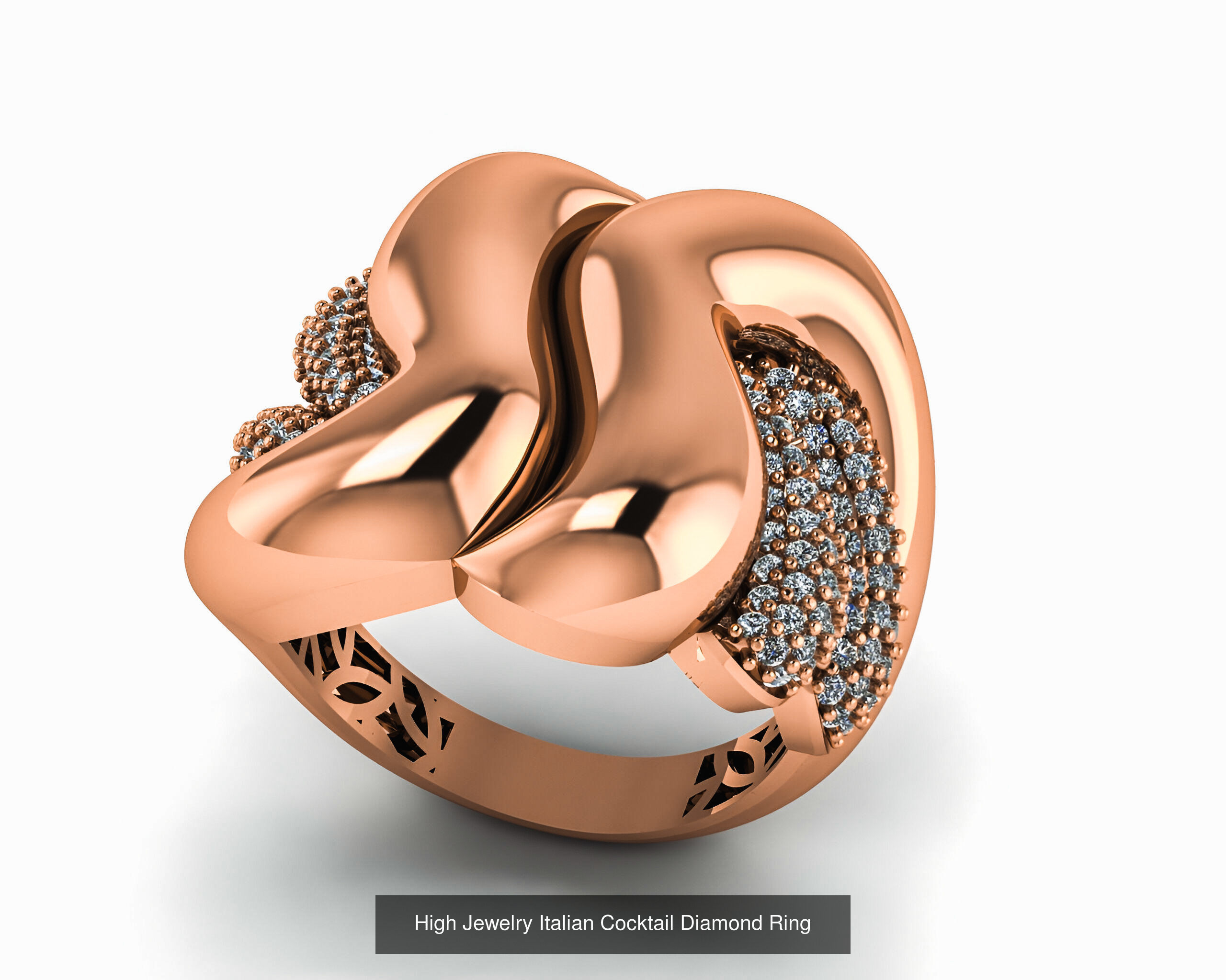 93 High Jewelry Italian Cocktail Diamond Ring  3D Model Collection_71