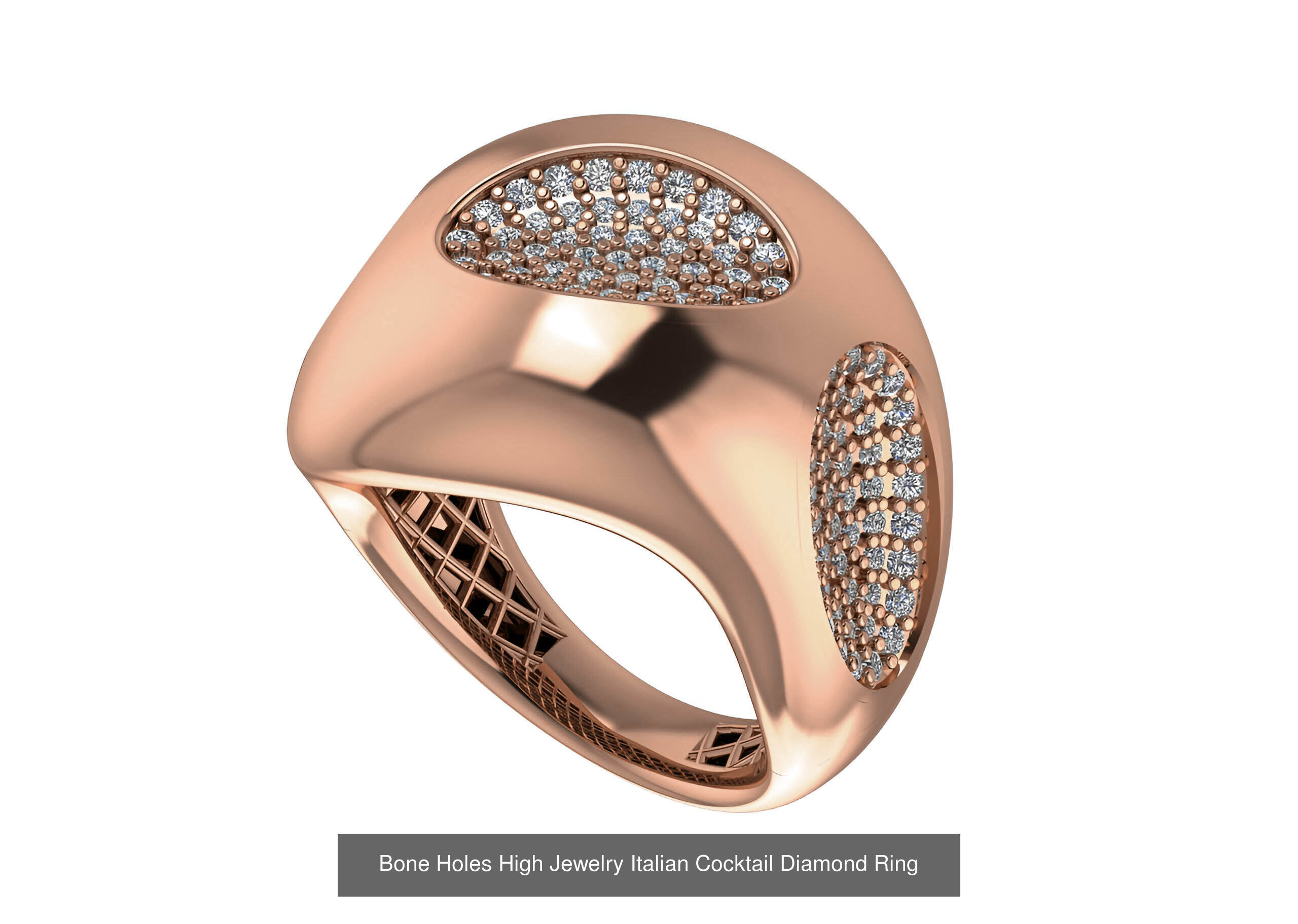 93 High Jewelry Italian Cocktail Diamond Ring  3D Model Collection_36