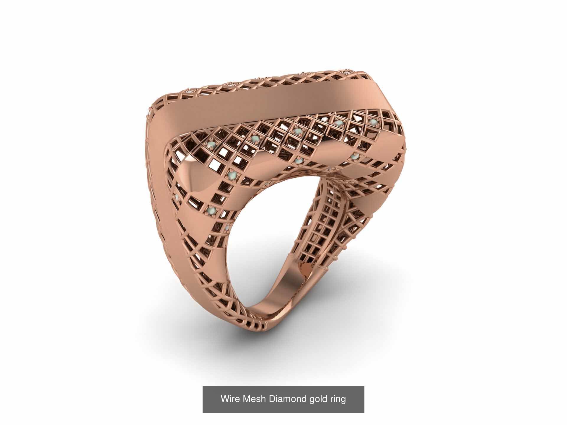 93 High Jewelry Italian Cocktail Diamond Ring  3D Model Collection_10