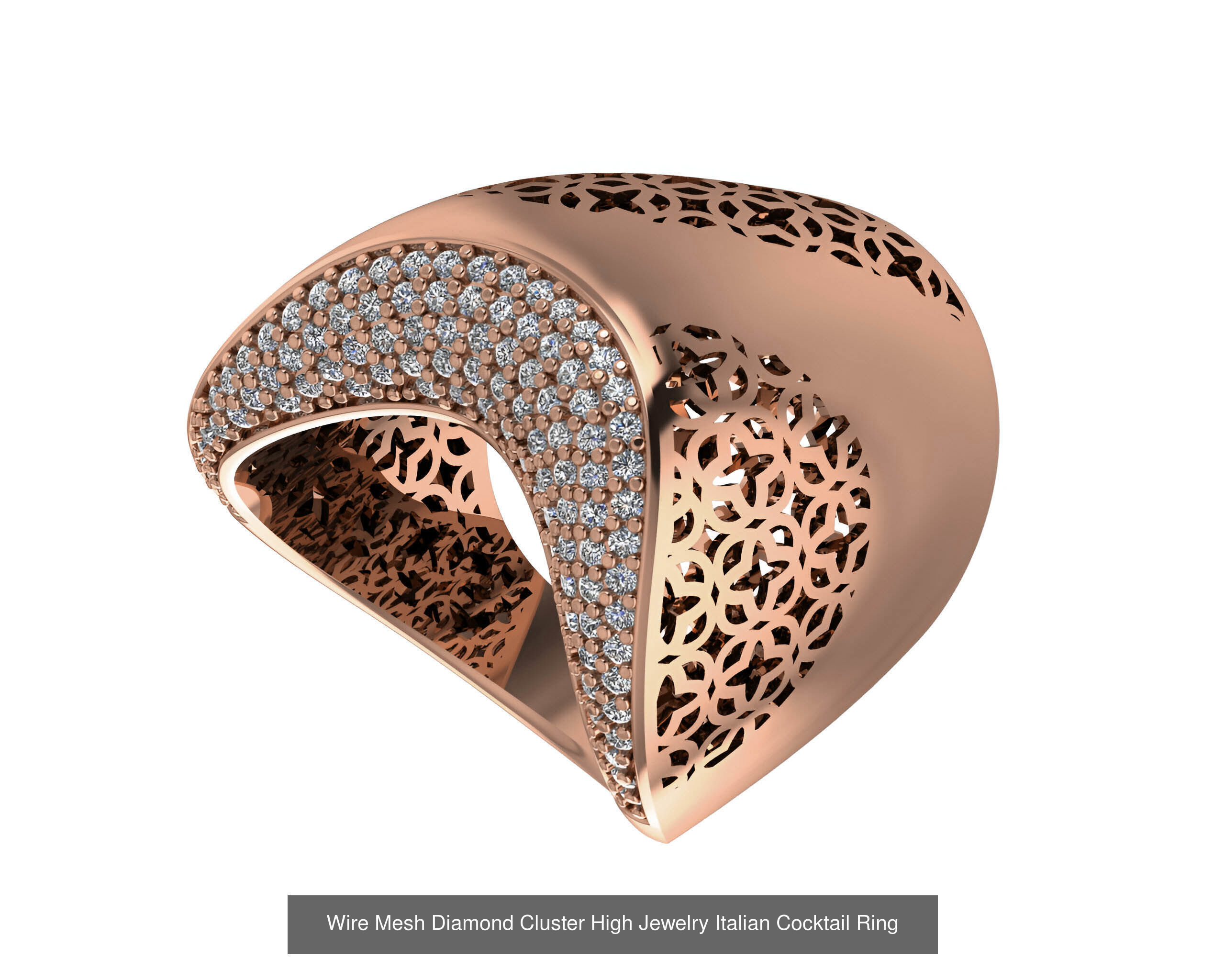 93 High Jewelry Italian Cocktail Diamond Ring  3D Model Collection_41