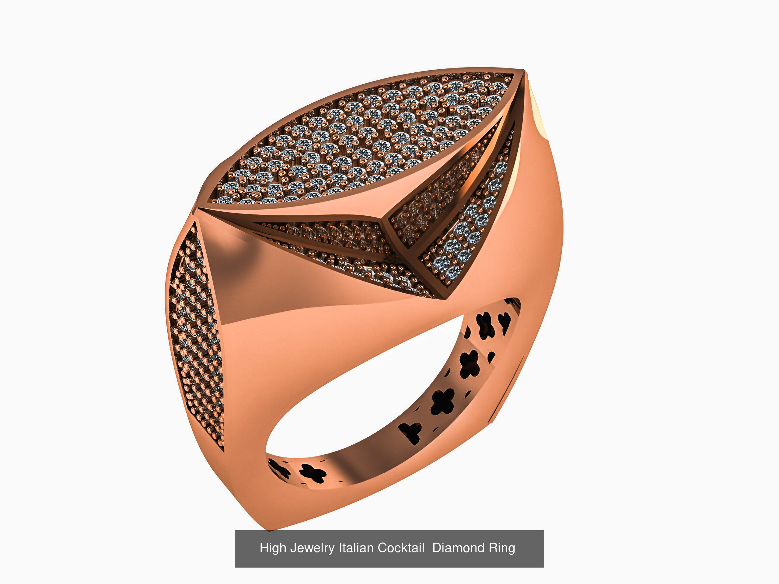 93 High Jewelry Italian Cocktail Diamond Ring  3D Model Collection_57