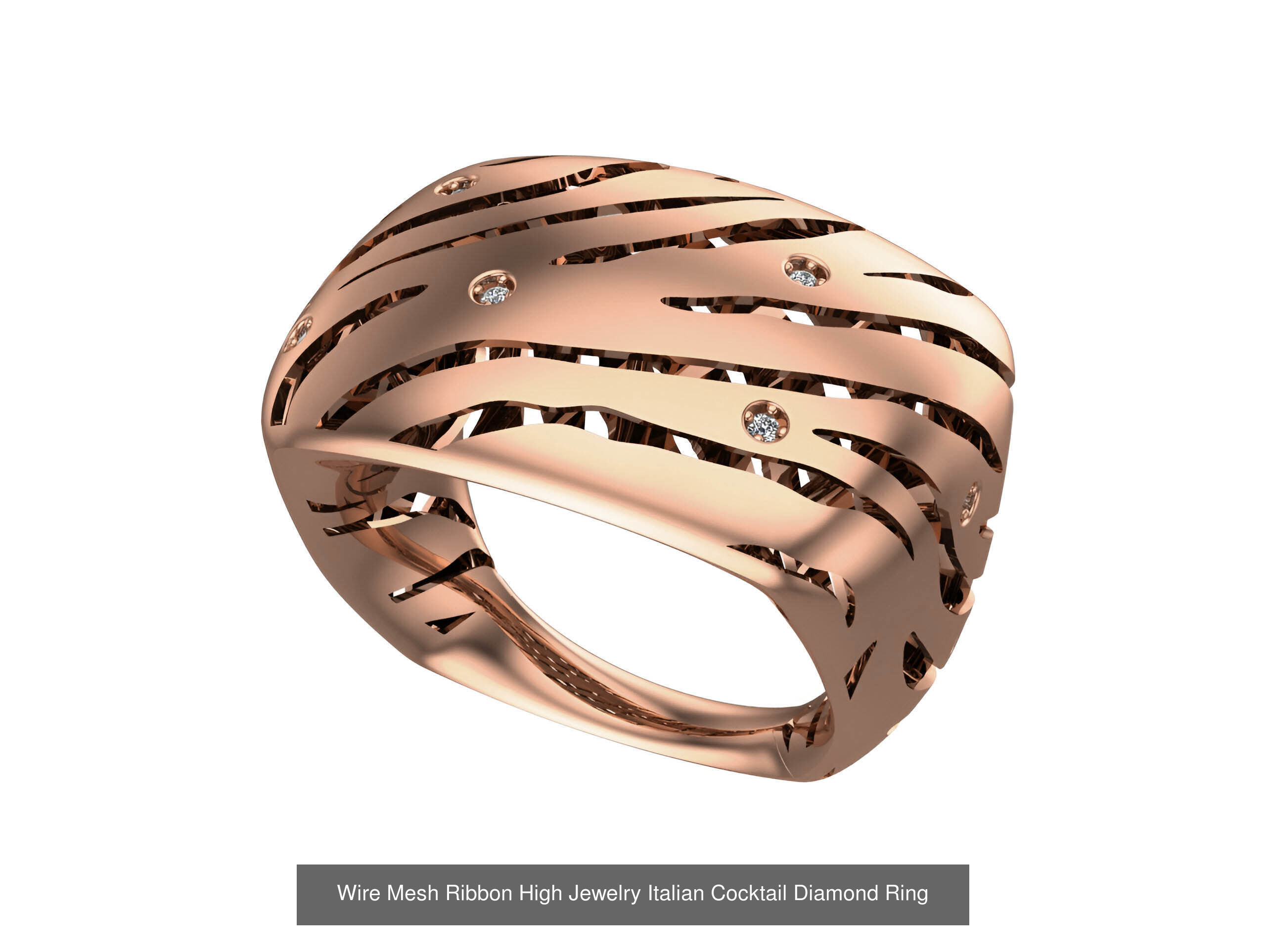 93 High Jewelry Italian Cocktail Diamond Ring  3D Model Collection_21