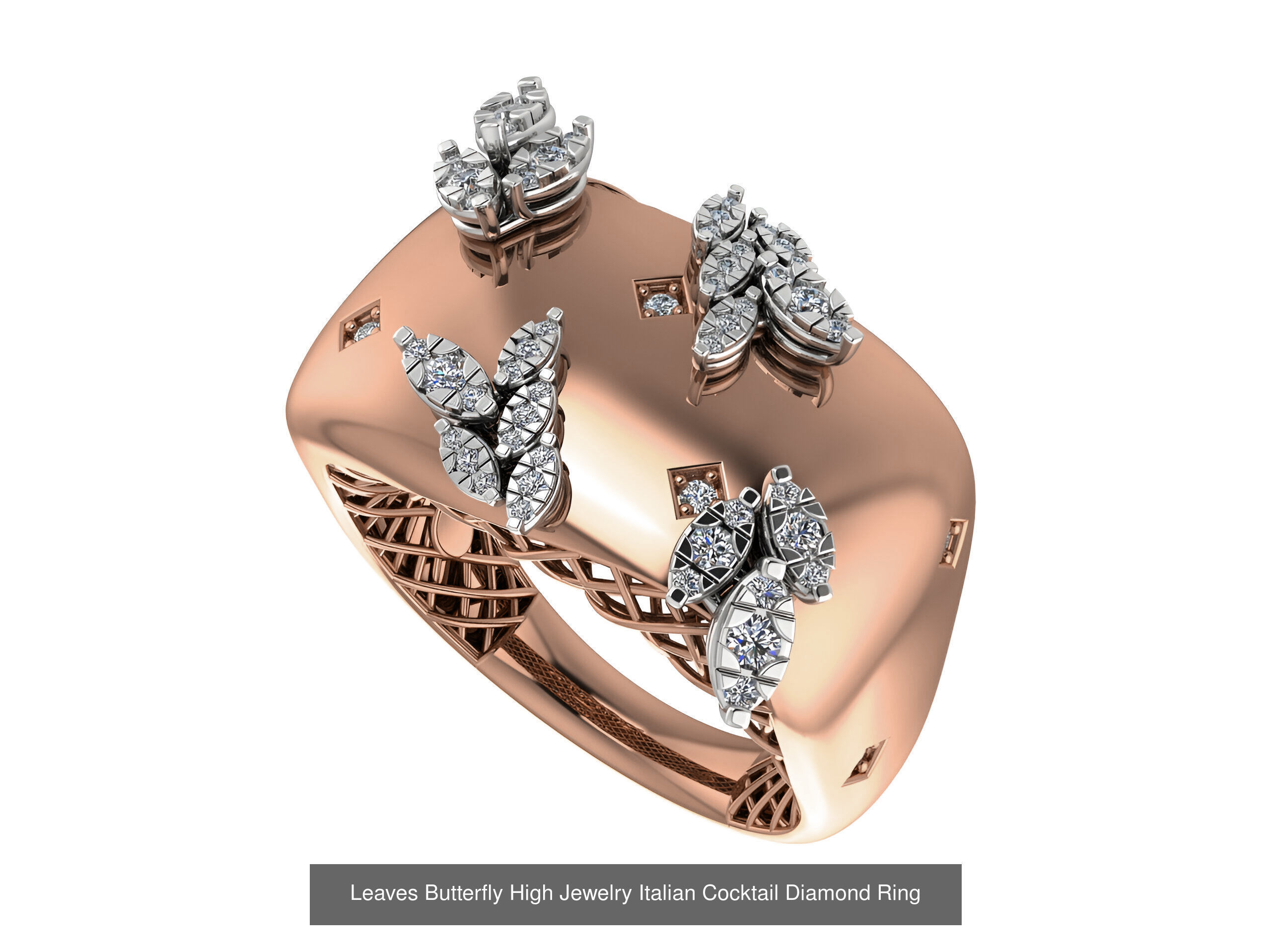 93 High Jewelry Italian Cocktail Diamond Ring  3D Model Collection_13