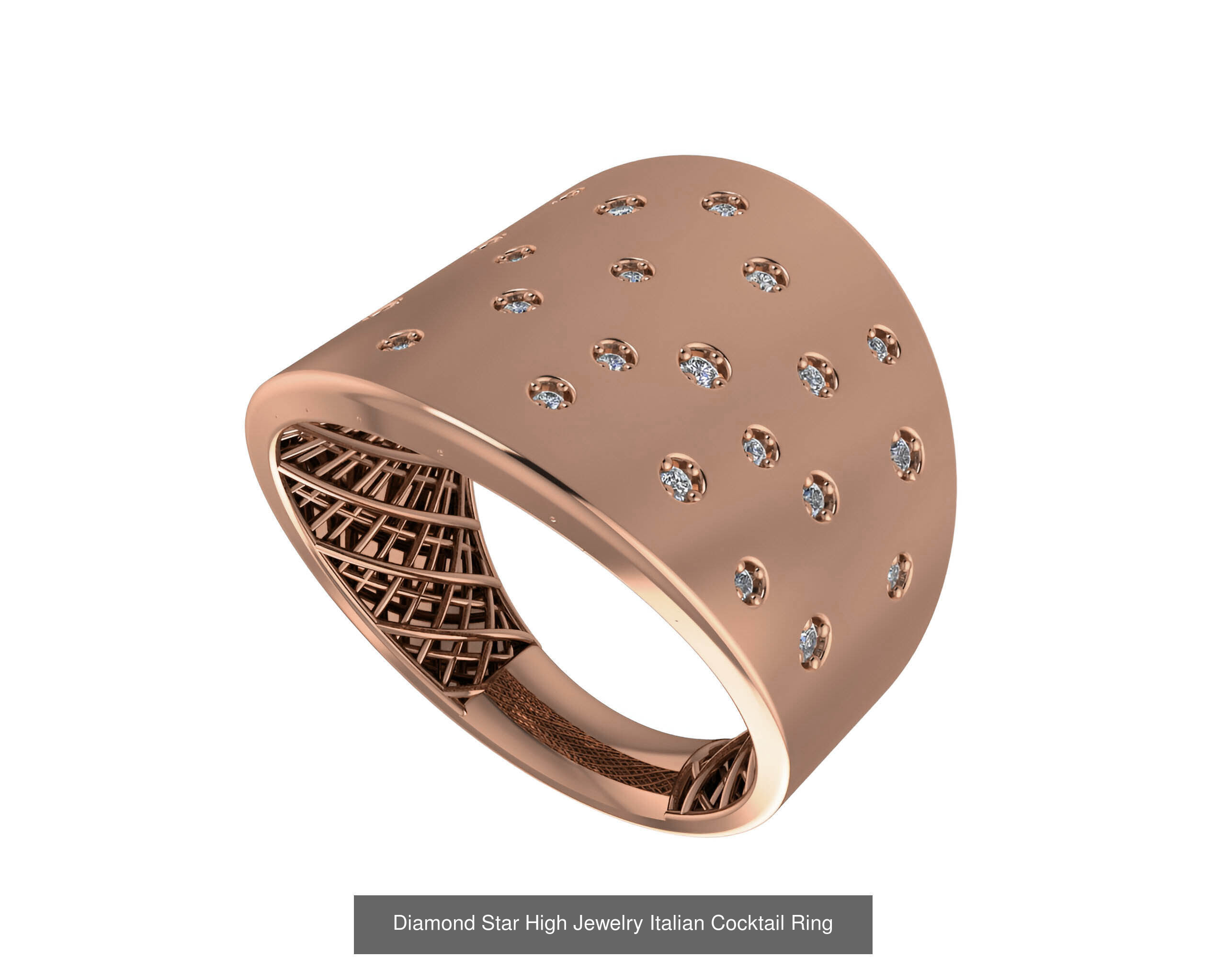 93 High Jewelry Italian Cocktail Diamond Ring  3D Model Collection_56