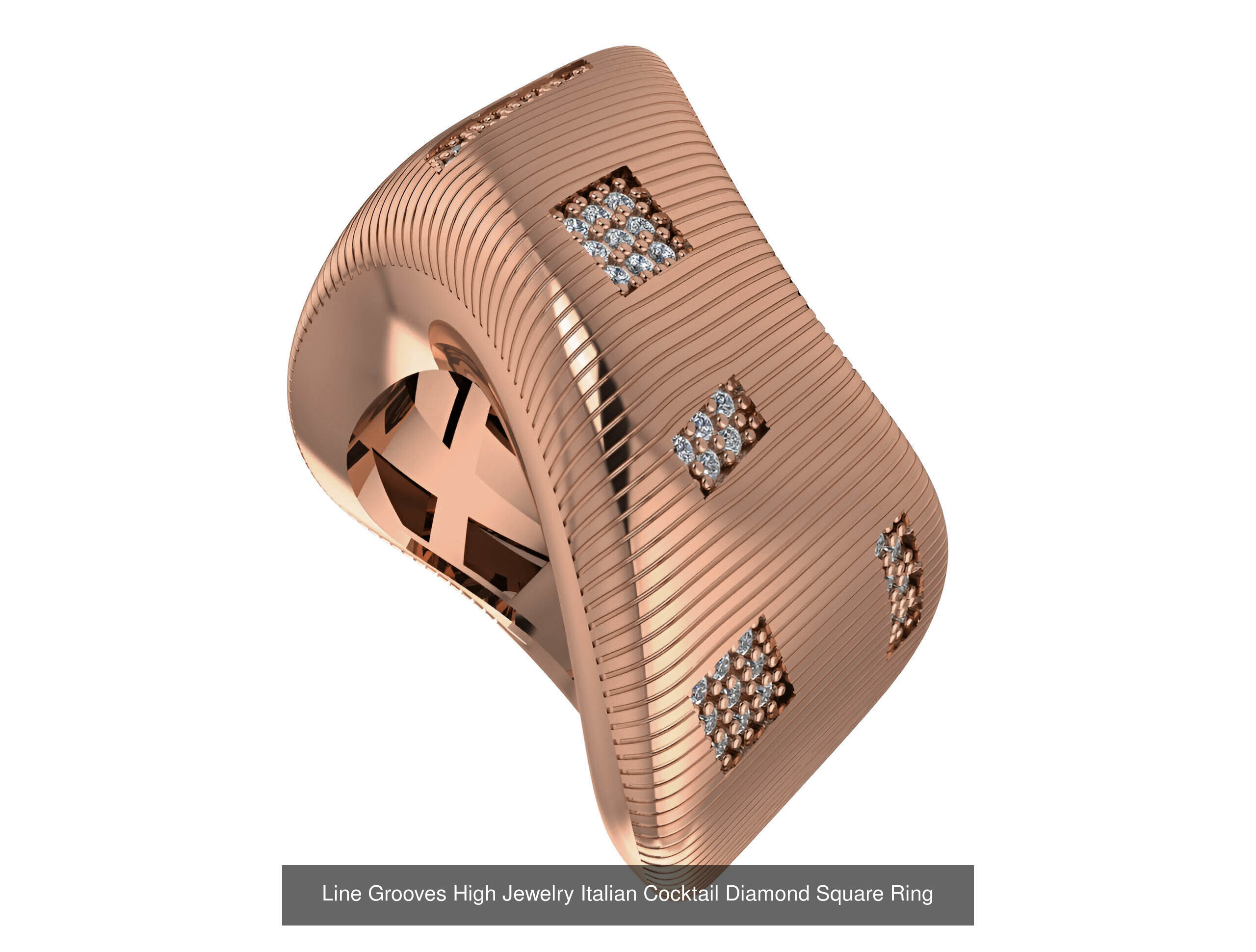 93 High Jewelry Italian Cocktail Diamond Ring  3D Model Collection_39