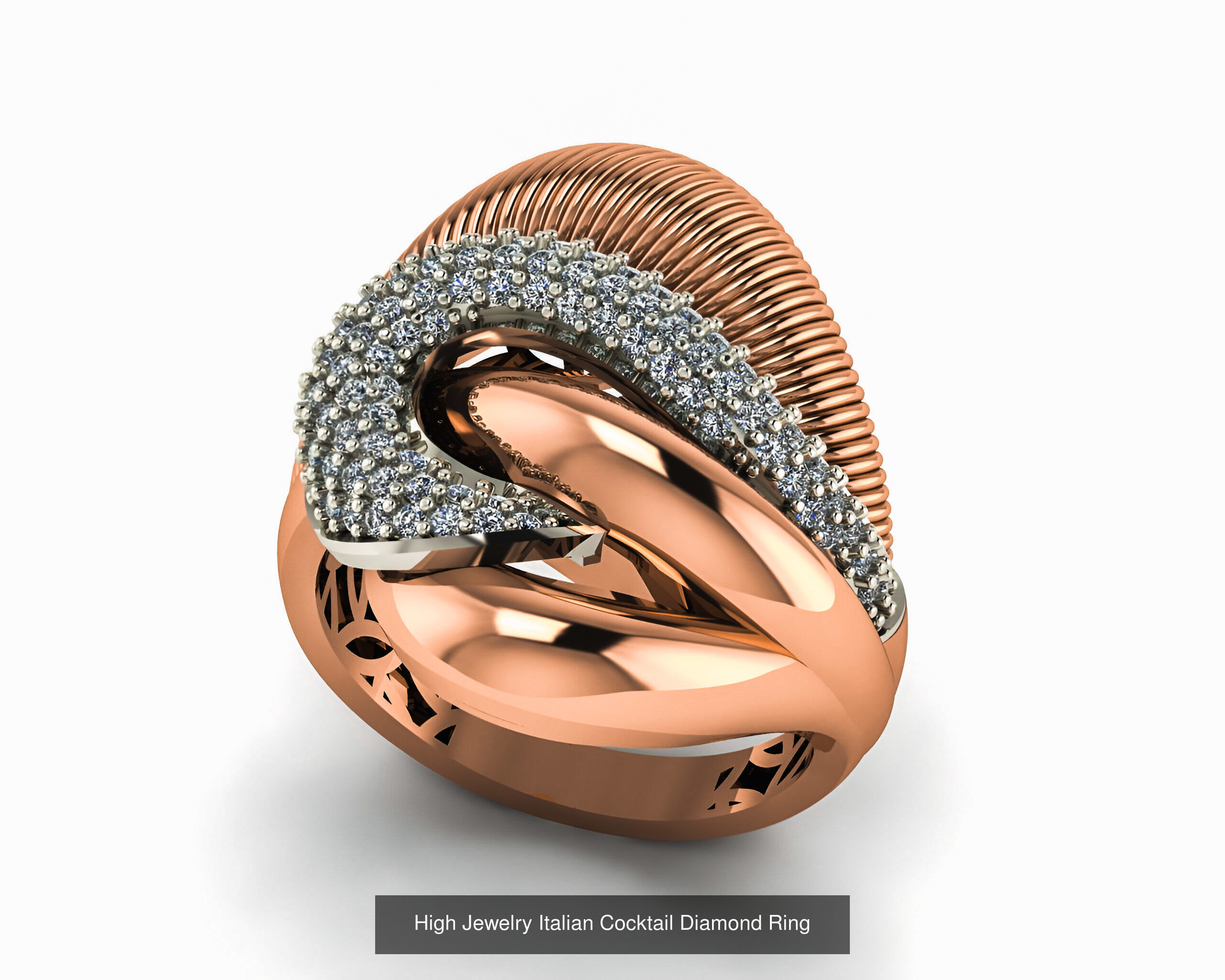 93 High Jewelry Italian Cocktail Diamond Ring  3D Model Collection_85