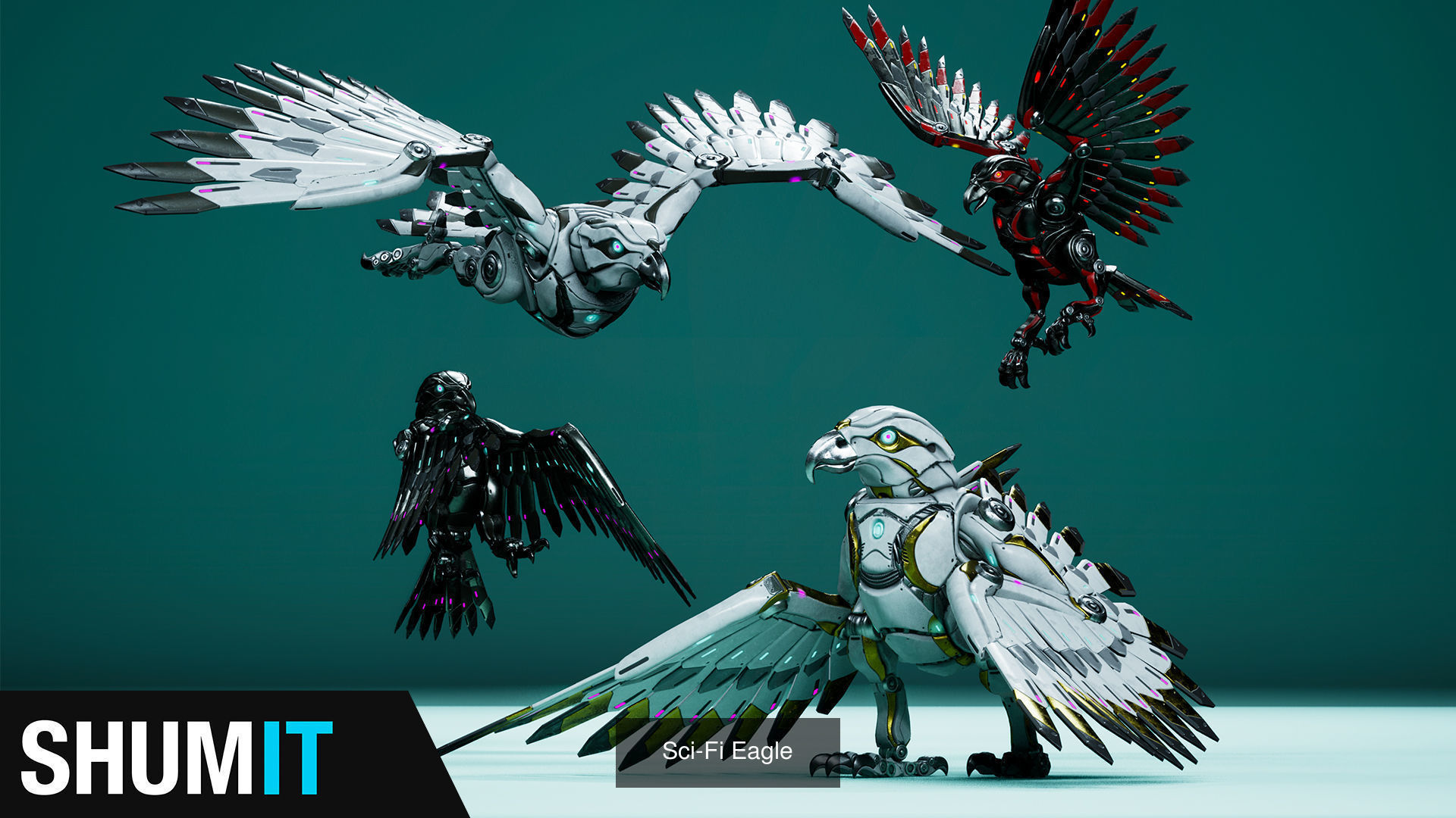 Sci-Fi Animals Robots Pack 3D Model Collection_6