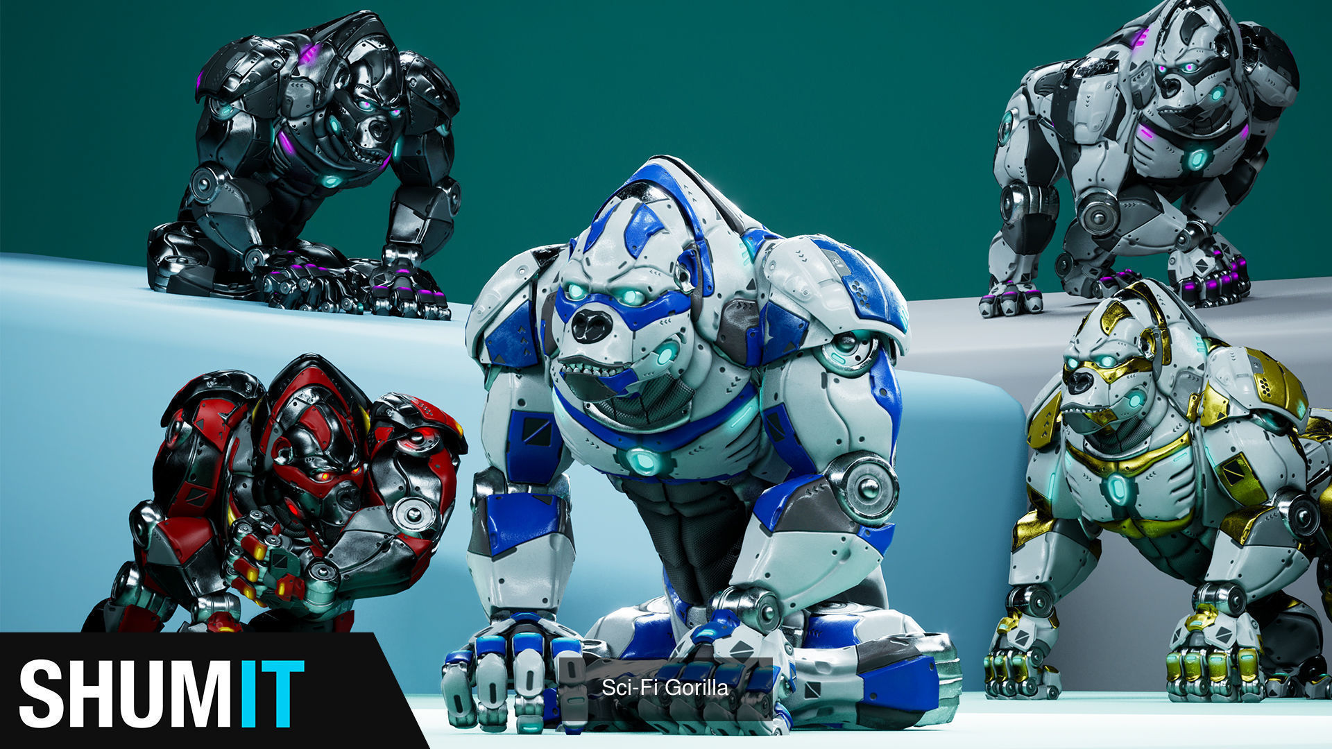 Sci-Fi Animals Robots Pack 3D Model Collection_10