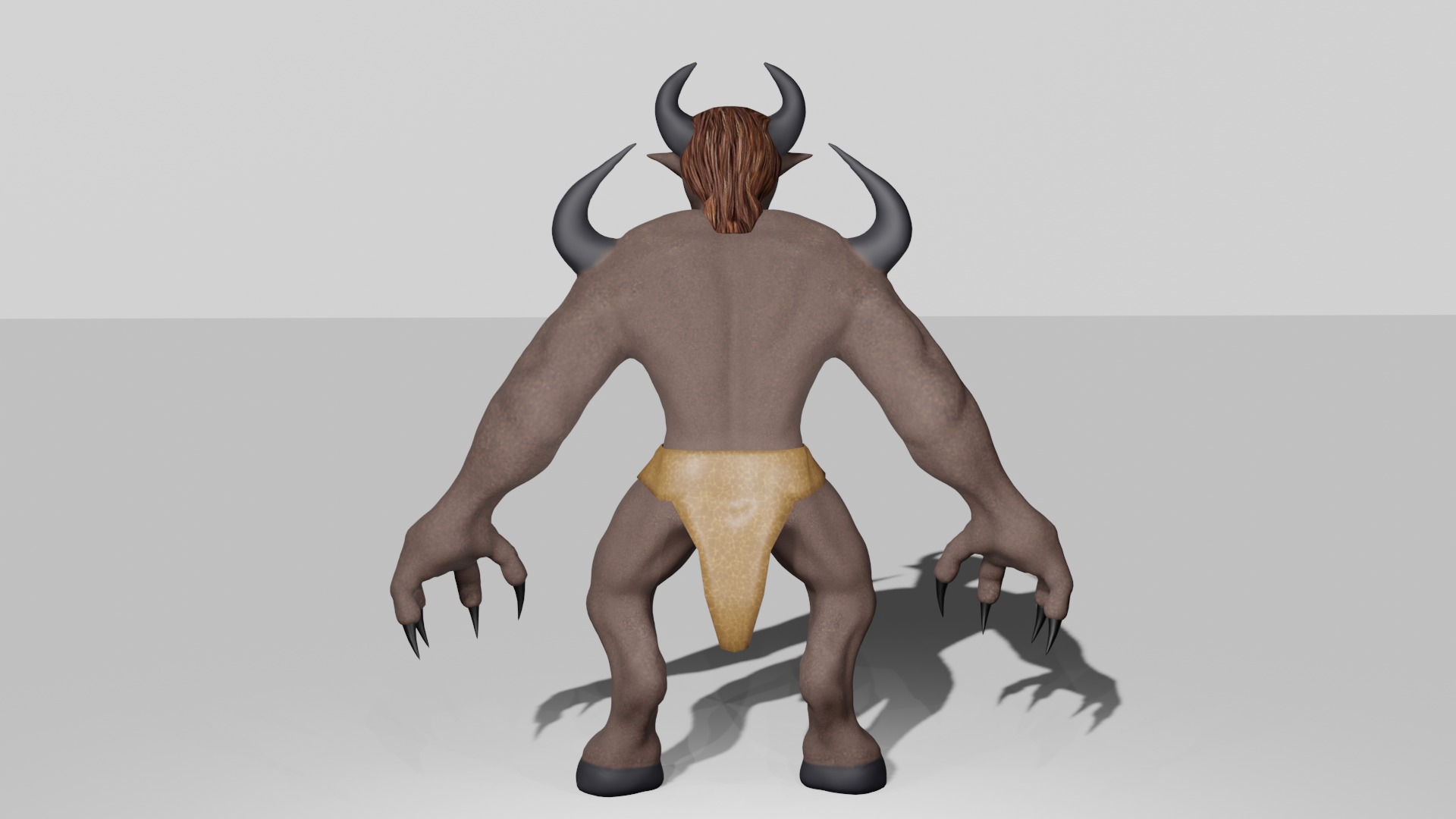 Minotaur-Bat Hybrid 3D Character Low-poly 3D model_3